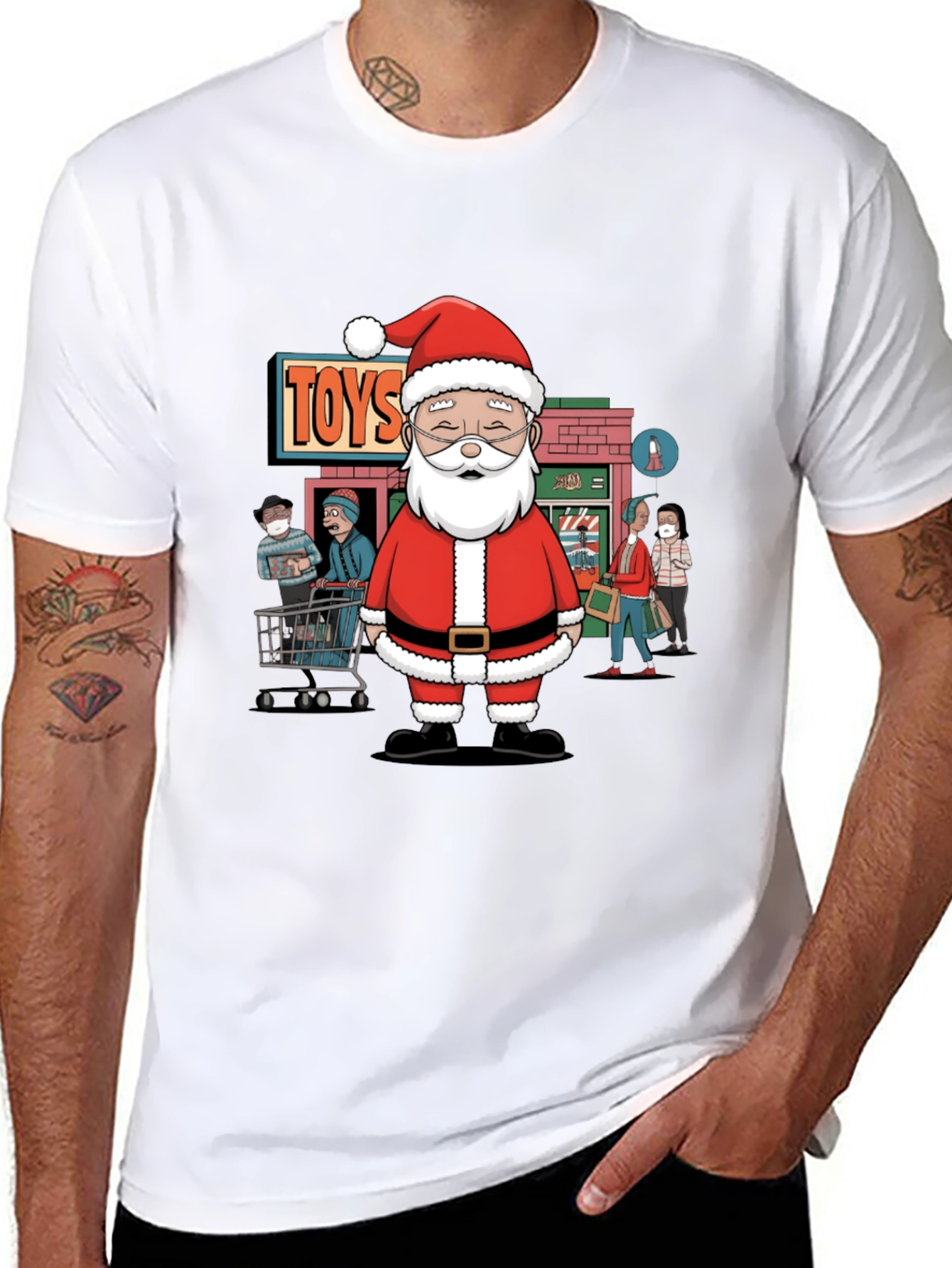 Santa Toyshop T-Shirt - Holiday Shopping Tee