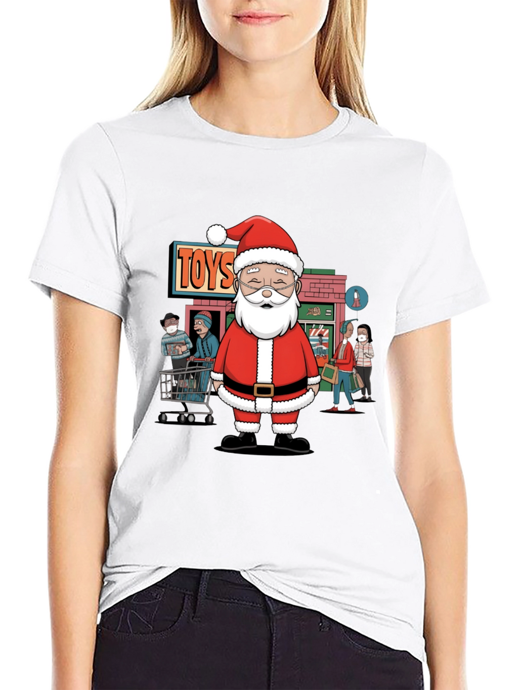 Santa Toyshop T-Shirt - Holiday Shopping Tee
