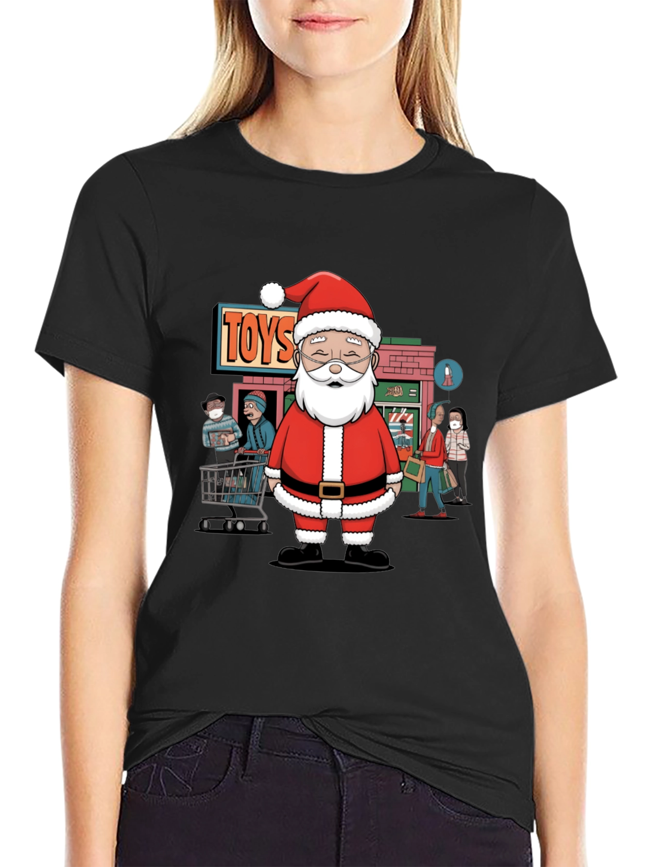 Santa Toyshop T-Shirt - Holiday Shopping Tee