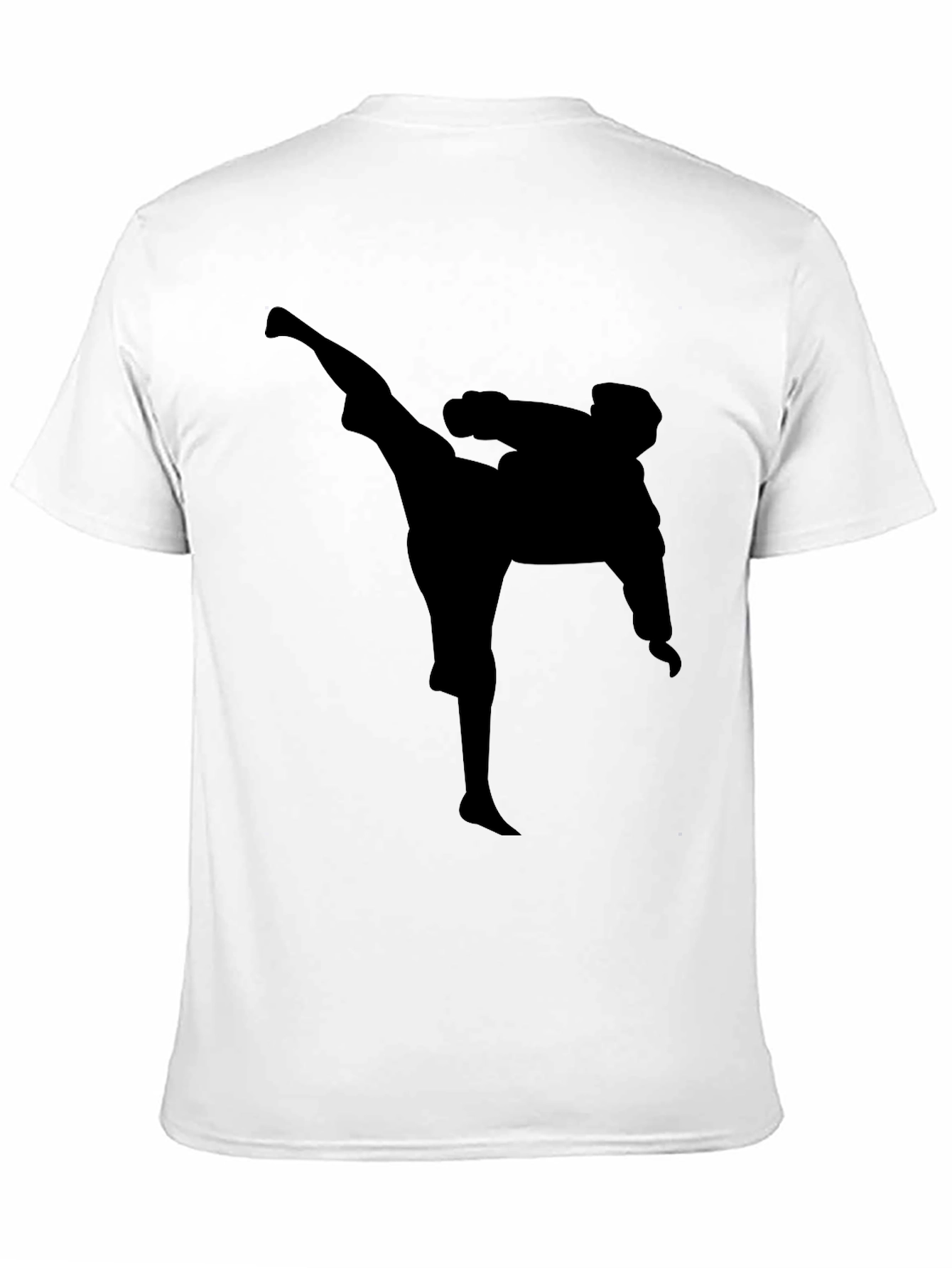 Martial Arts Kick T-Shirt - Black Silhouette Graphic Tee