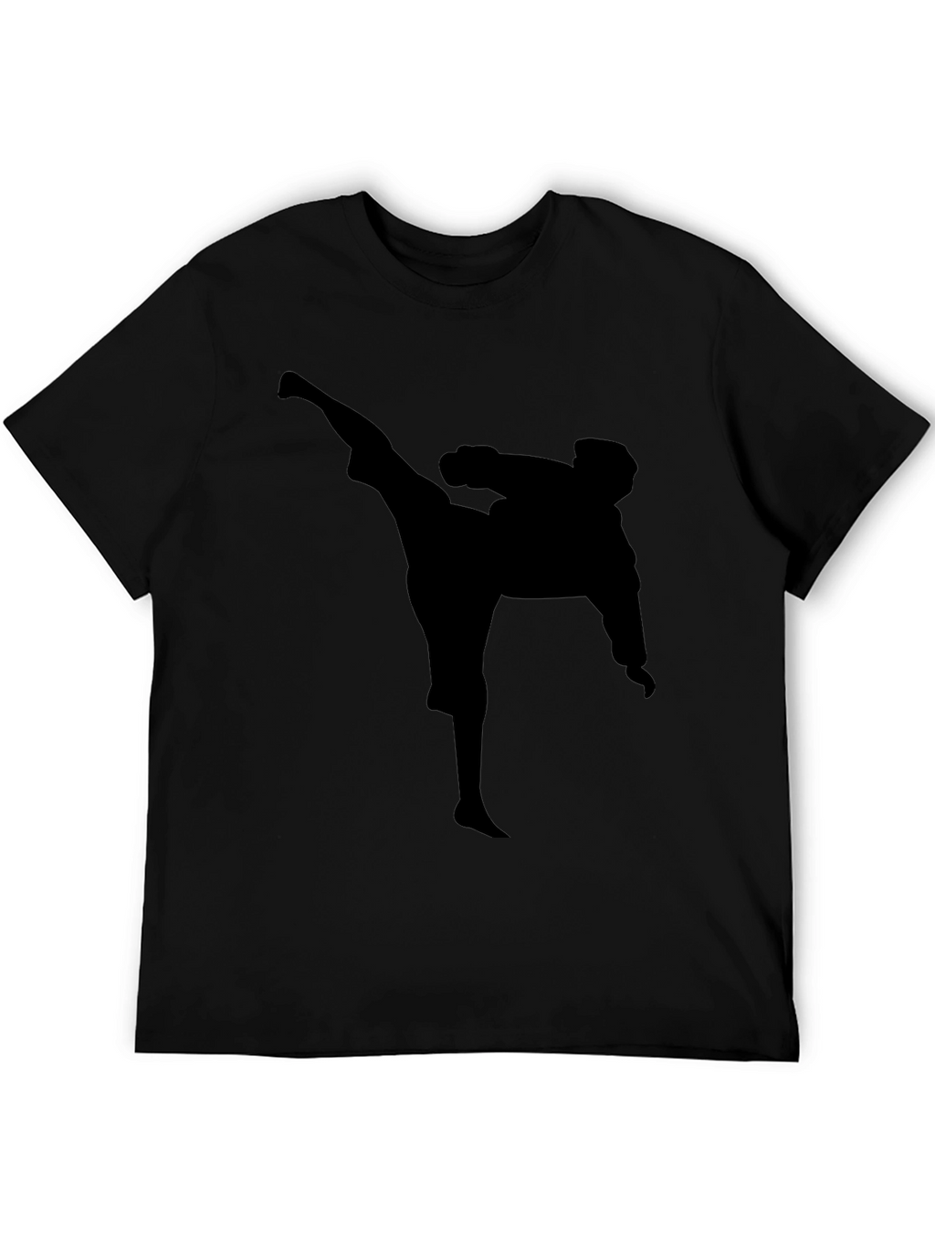 Martial Arts Kick T-Shirt - Black Silhouette Graphic Tee