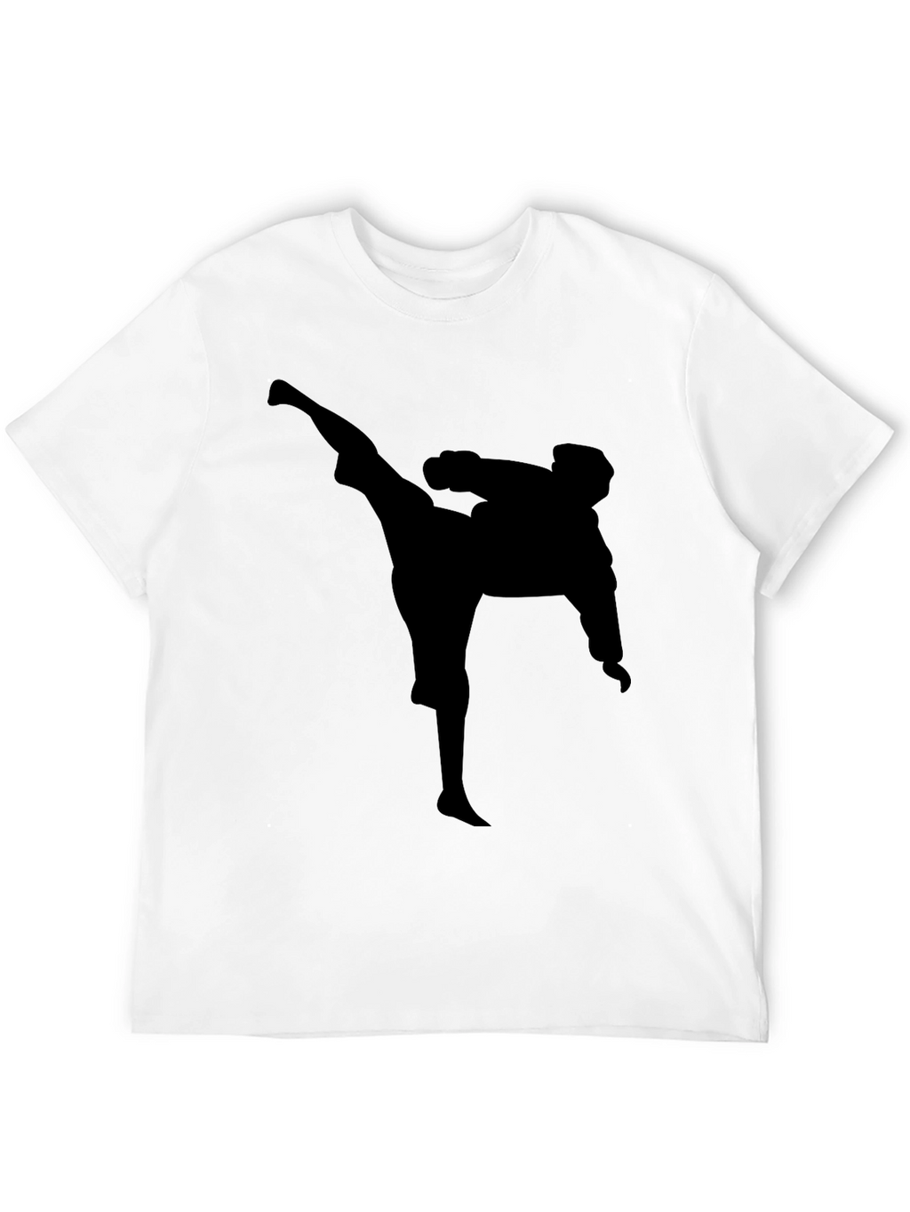Martial Arts Kick T-Shirt - Black Silhouette Graphic Tee