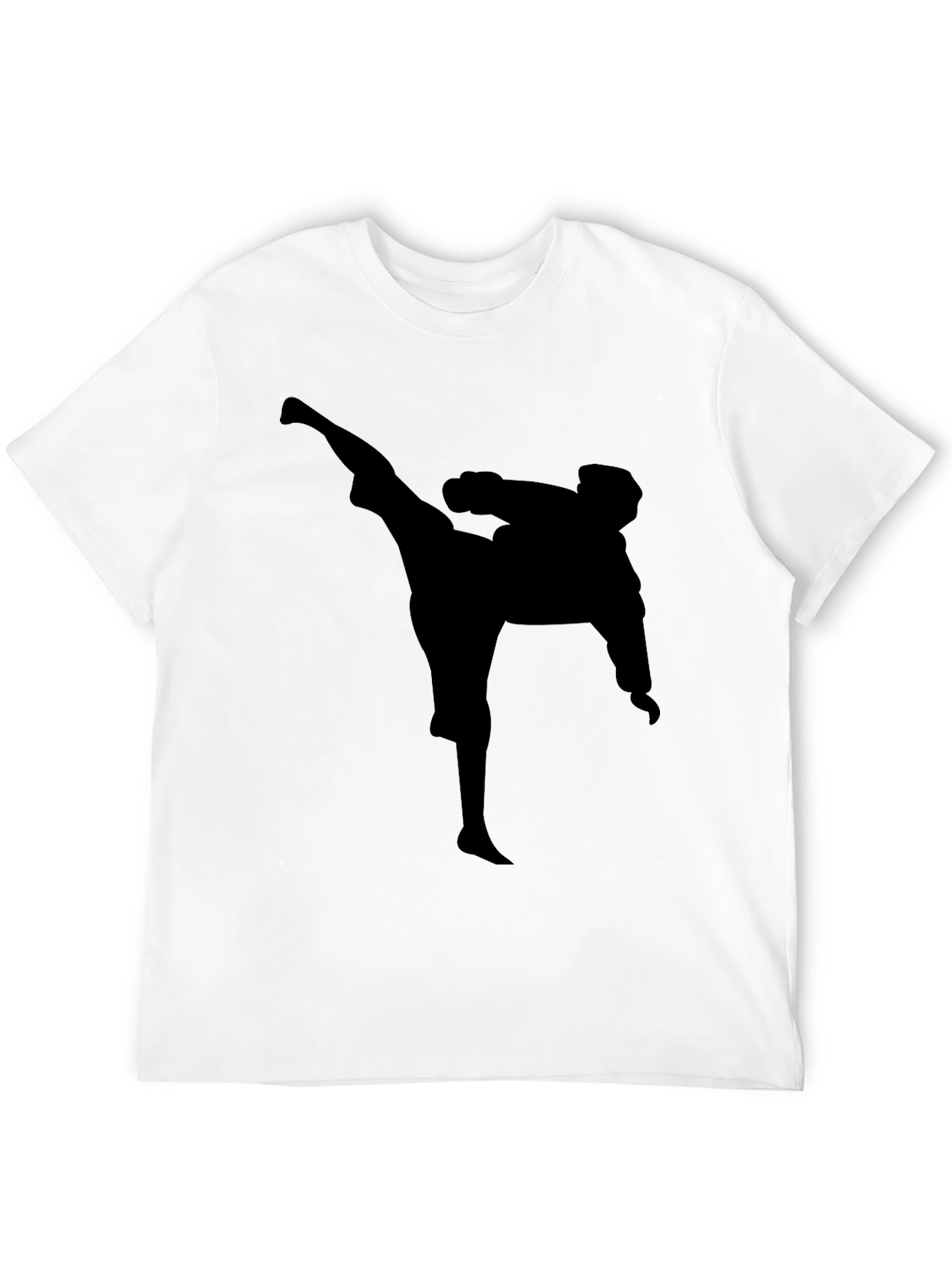 Martial Arts Kick T-Shirt - Black Silhouette Graphic Tee