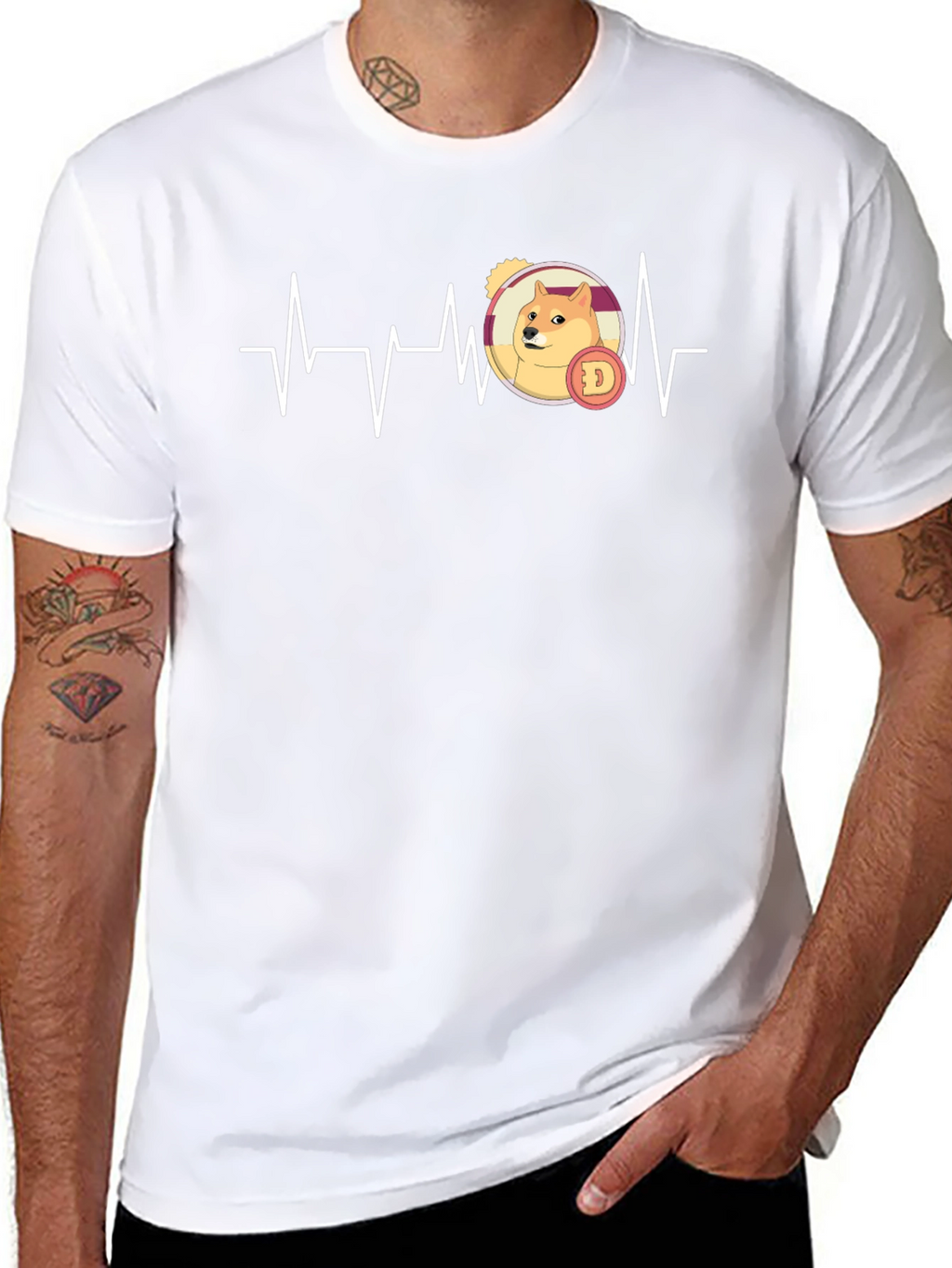 Doge Heartbeat T-Shirt - Crypto Lover Tee