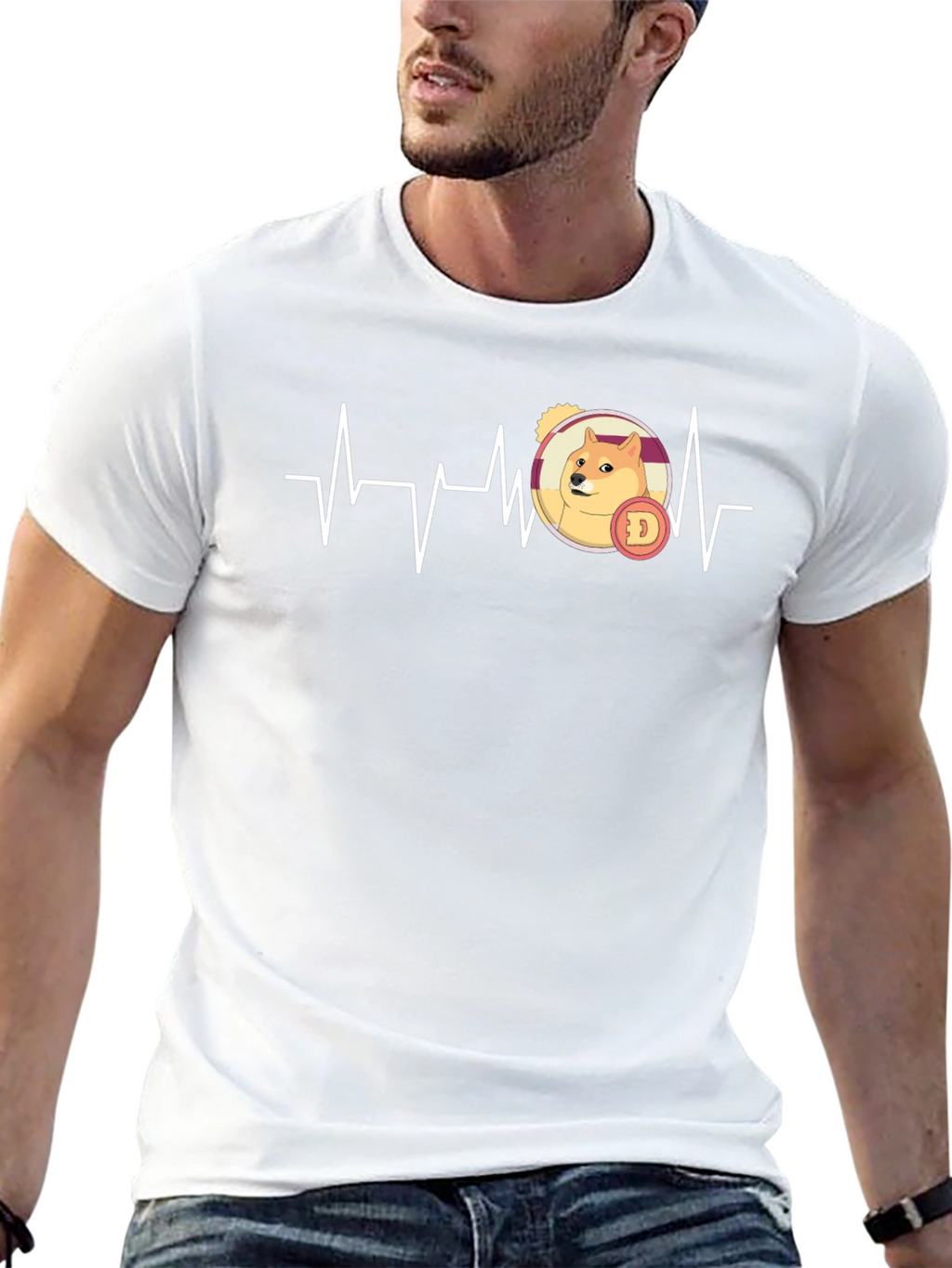 Doge Heartbeat T-Shirt - Crypto Lover Tee