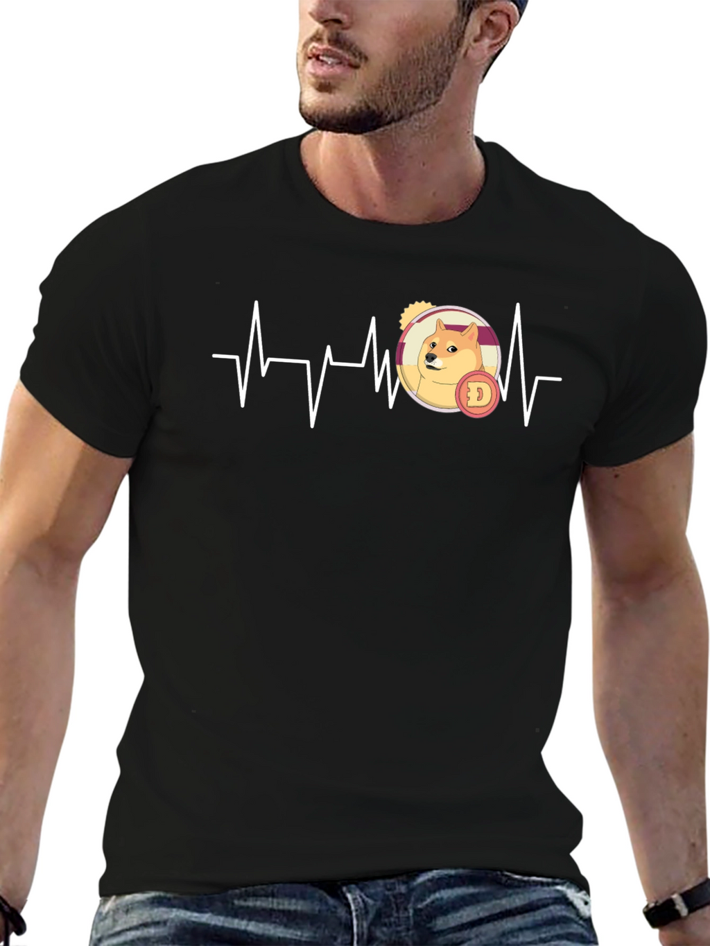 Doge Heartbeat T-Shirt - Crypto Lover Tee