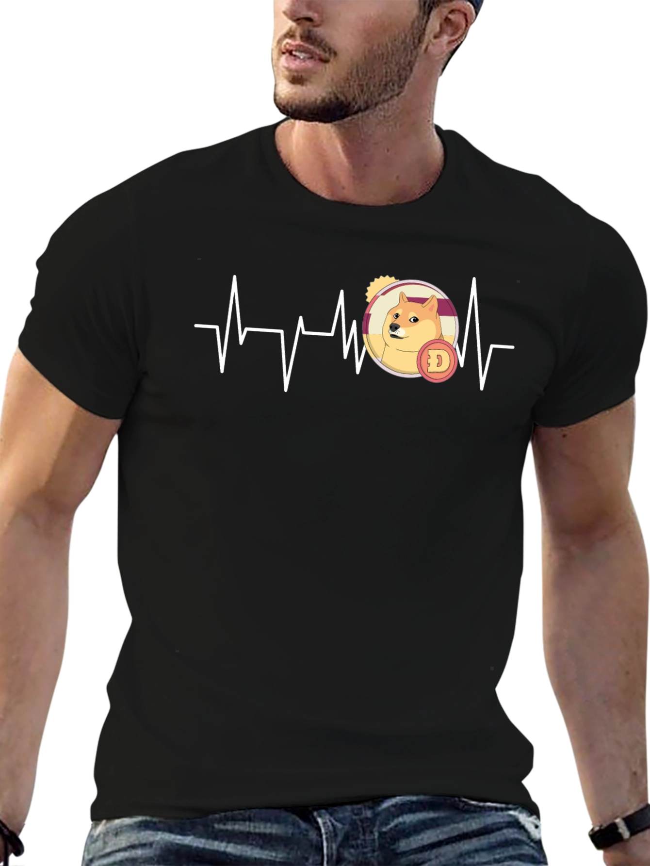 Doge Heartbeat T-Shirt - Crypto Lover Tee