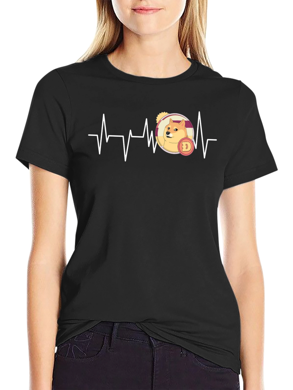 Doge Heartbeat T-Shirt - Crypto Lover Tee