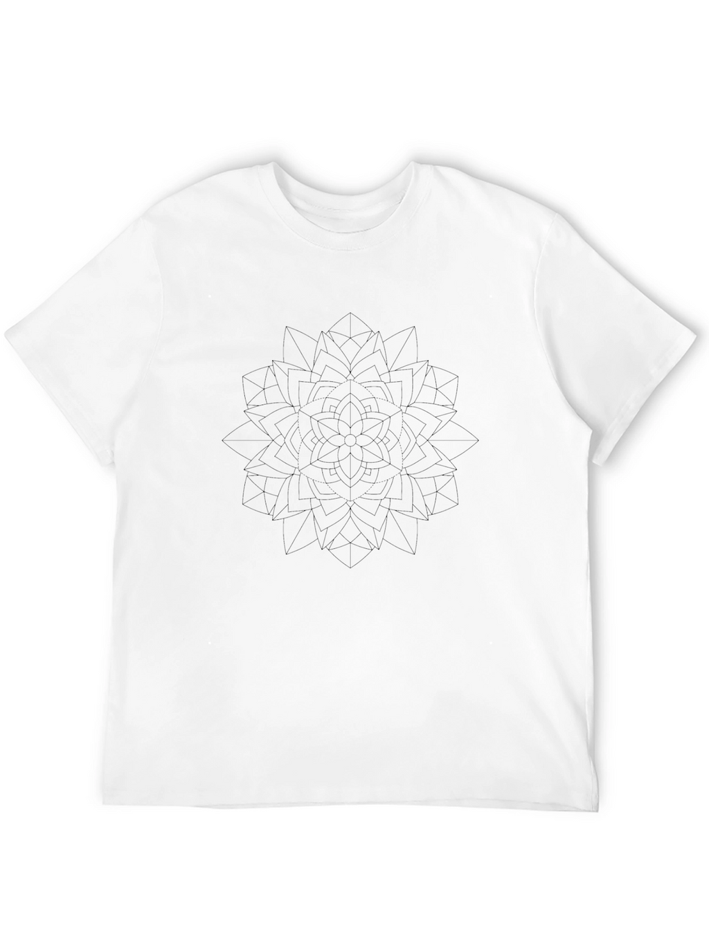 Geometric Mandala Print Black T-Shirt