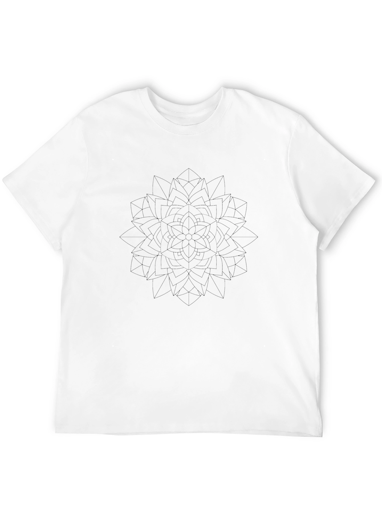 Geometric Mandala Print Black T-Shirt