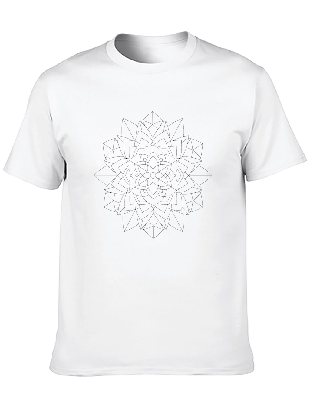 Geometric Mandala Print Black T-Shirt