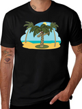 Dabbing Palm Tree Black T-Shirt