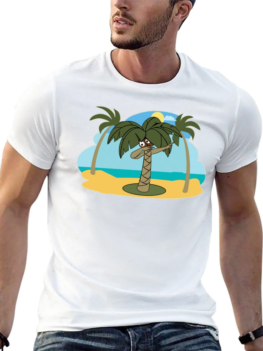 Dabbing Palm Tree Black T-Shirt