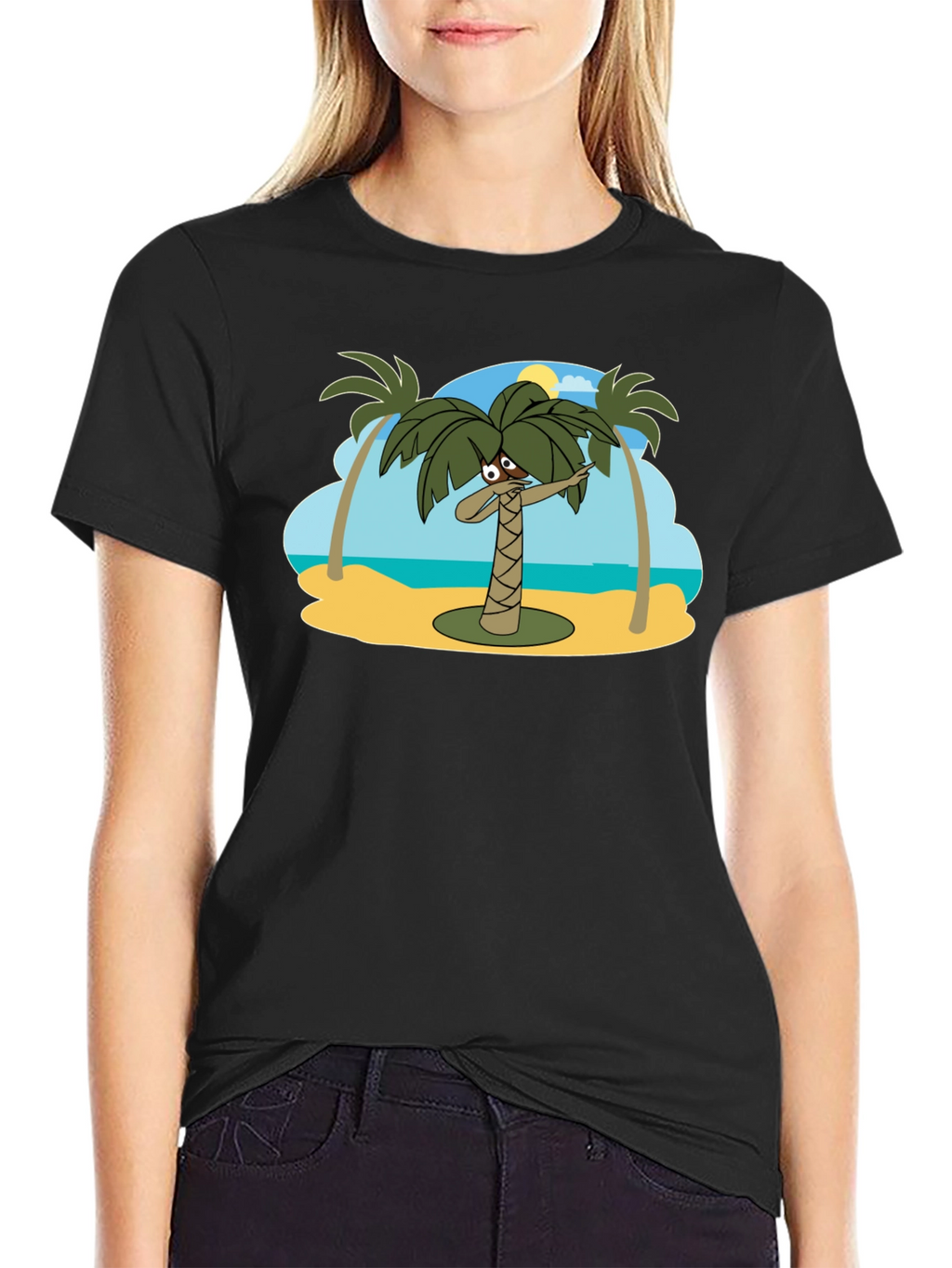 Dabbing Palm Tree Black T-Shirt
