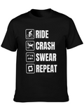 Ride Crash Swear Repeat Cyclist T-Shirt