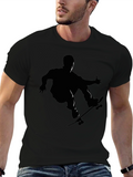 Cool Skater Silhouette Graphic Black T-Shirt