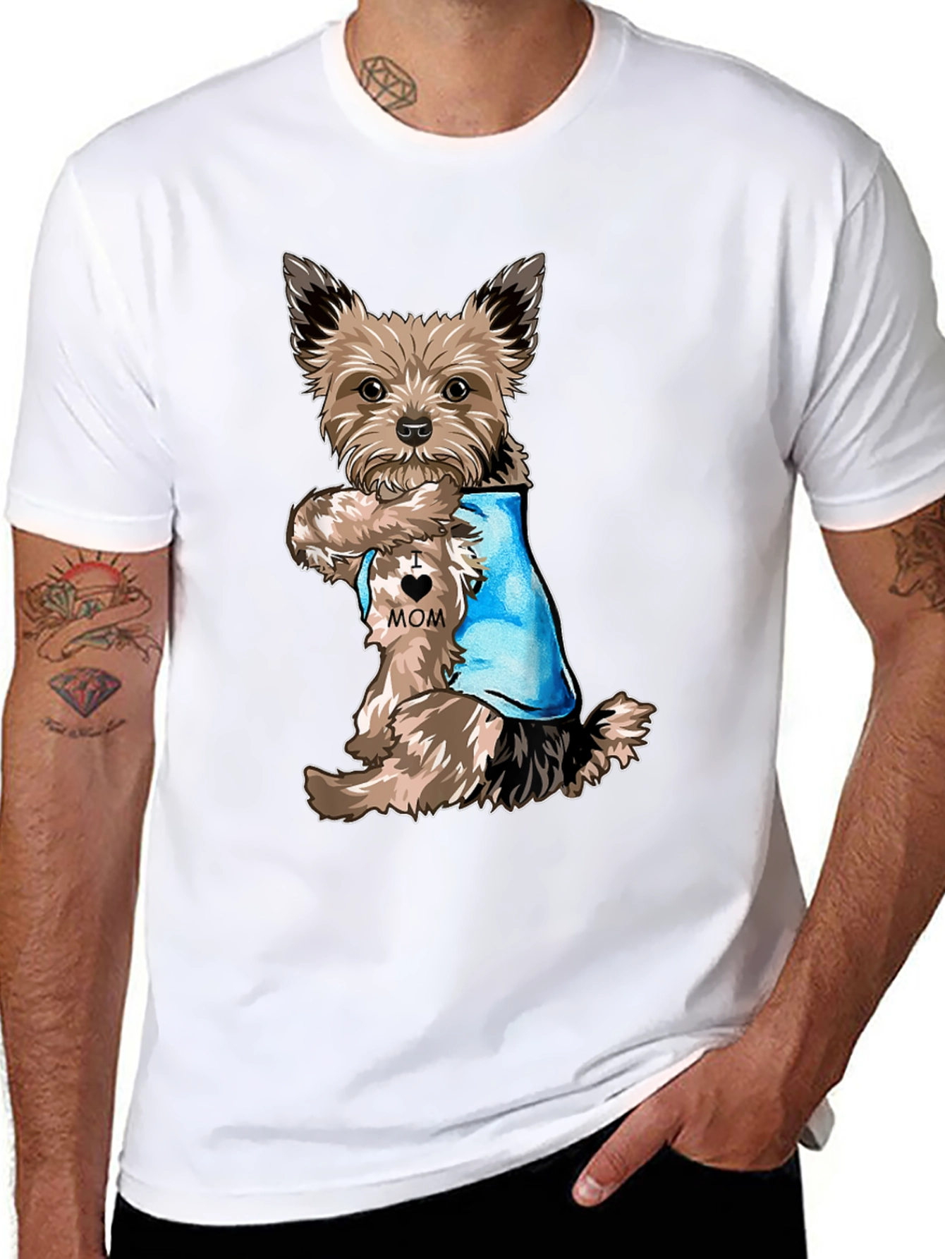 Yorkie Mom Tattoo T-Shirt - Dog Lover Tee