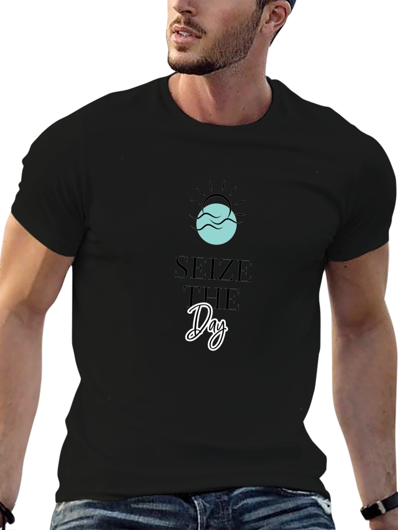 Seize The Day Graphic Tee - Soft Black T-Shirt