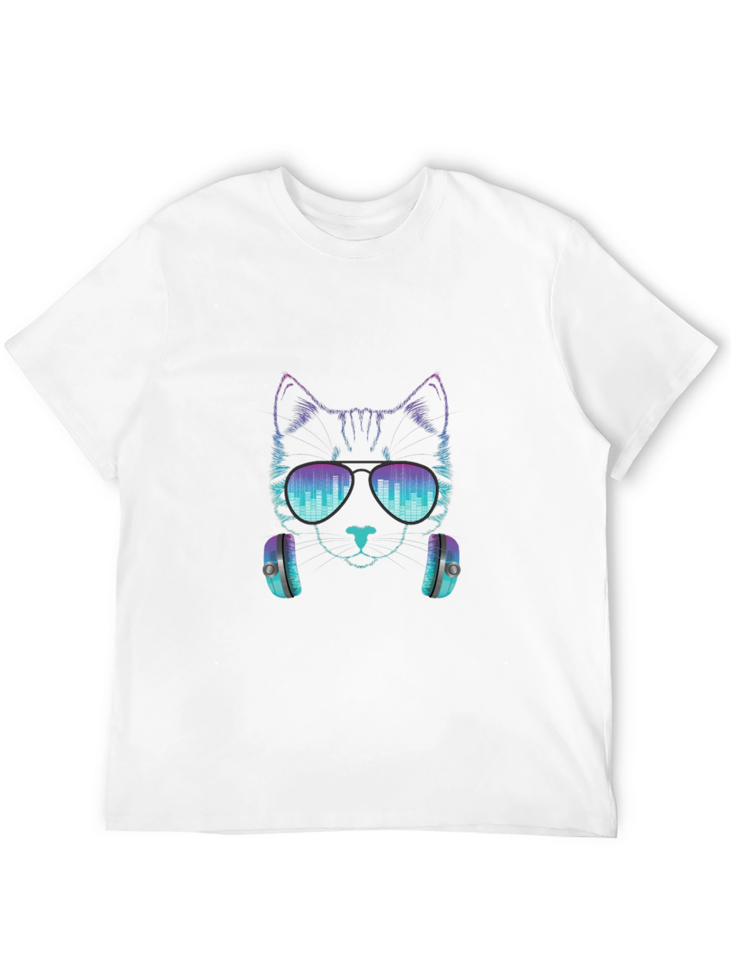 Cool Cat DJ Graphic Tee - Black Cotton T-Shirt