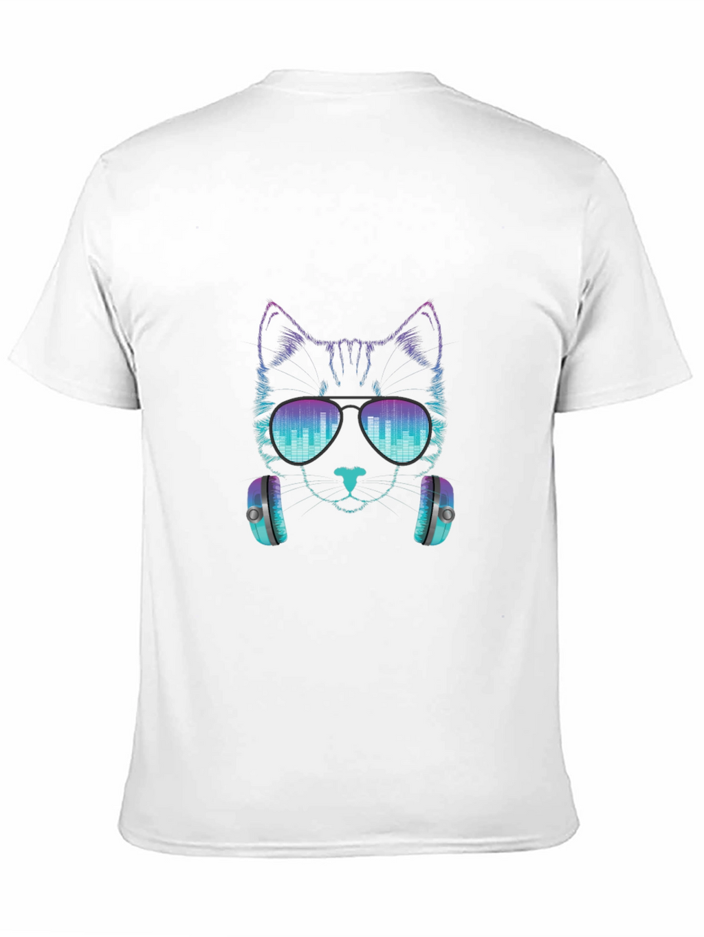 Cool Cat DJ Graphic Tee - Black Cotton T-Shirt