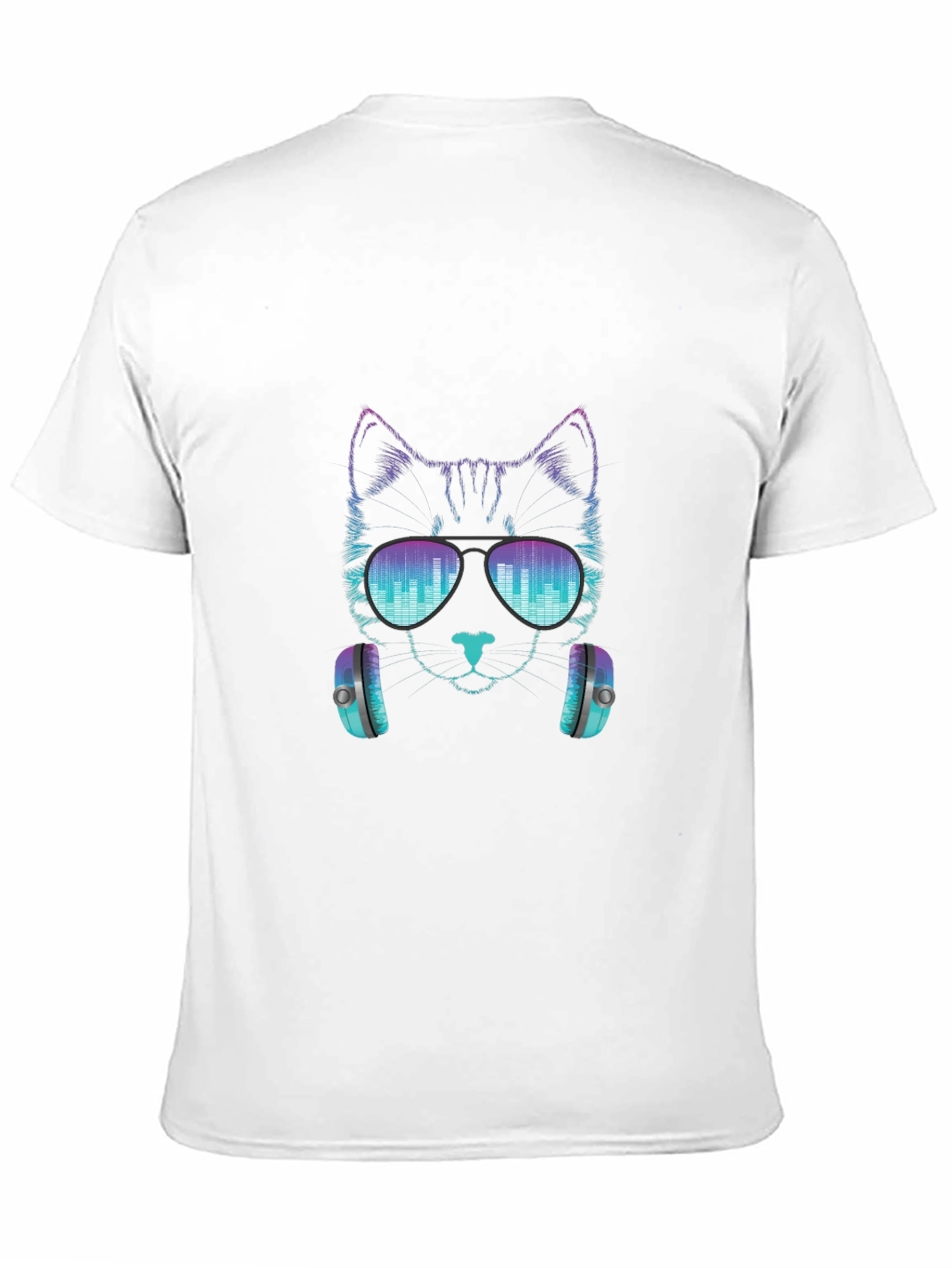 Cool Cat DJ Graphic Tee - Black Cotton T-Shirt