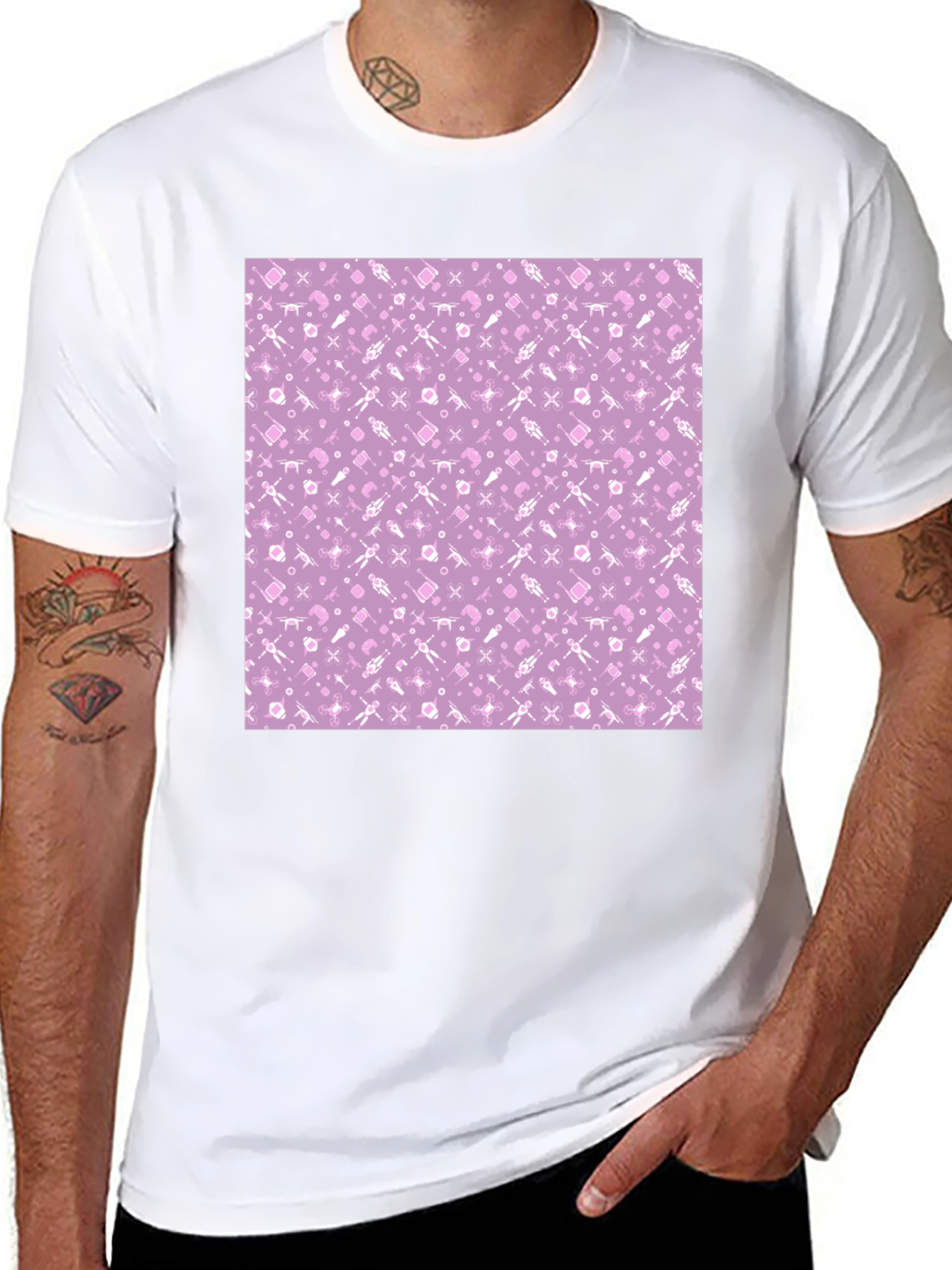Lilac Patterned T-Shirt