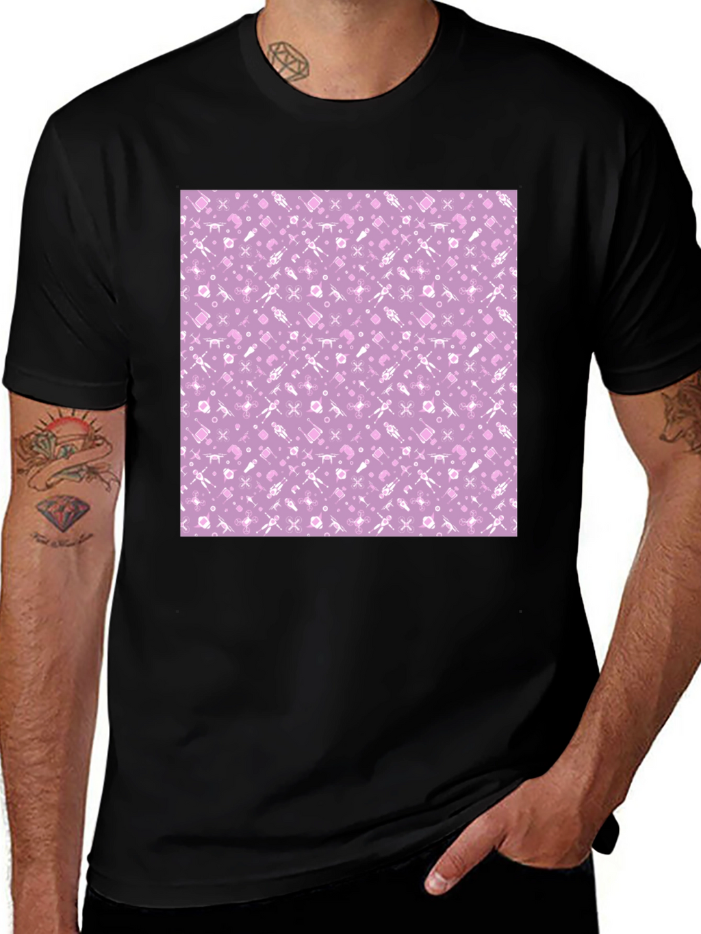 Lilac Patterned T-Shirt