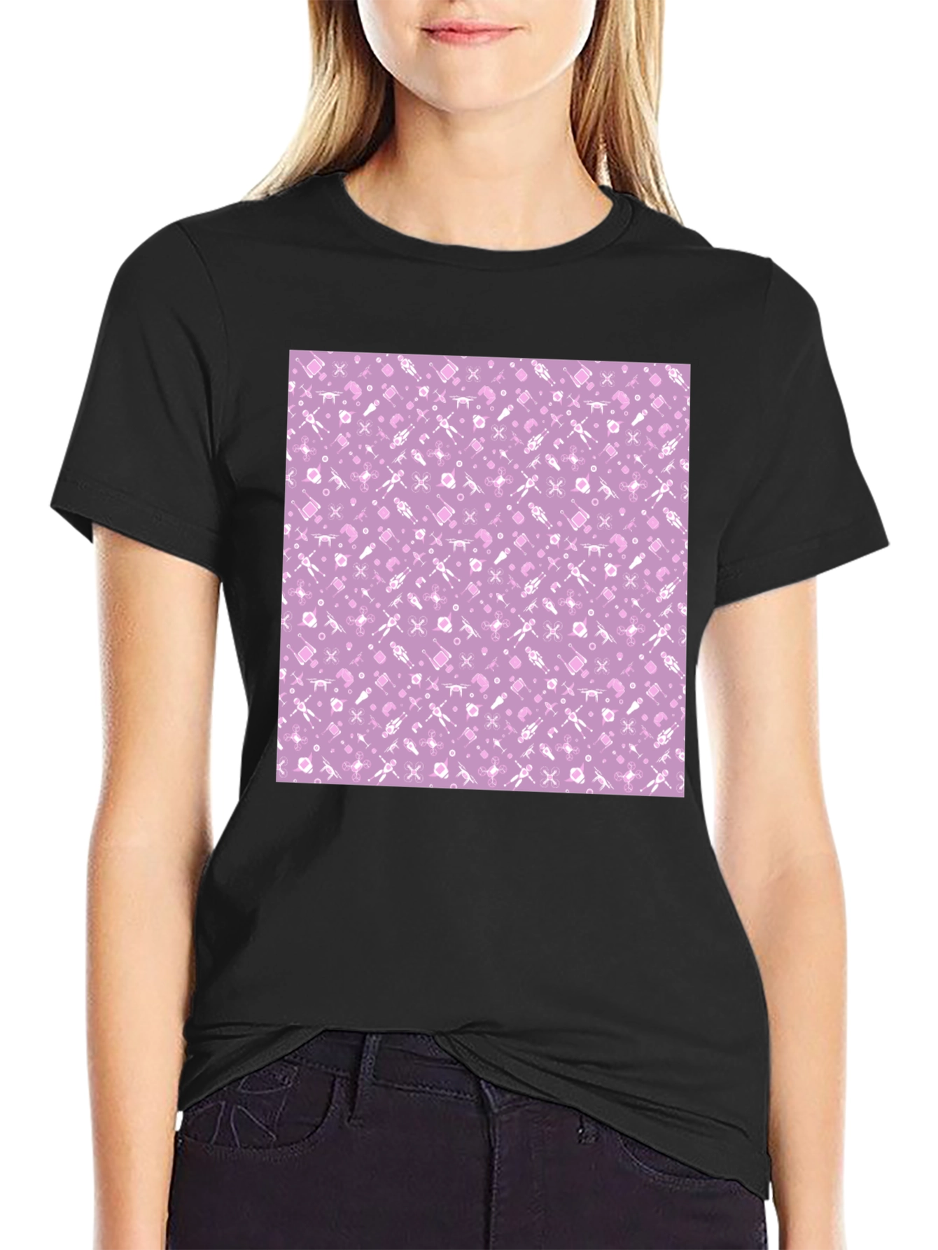 Lilac Patterned T-Shirt