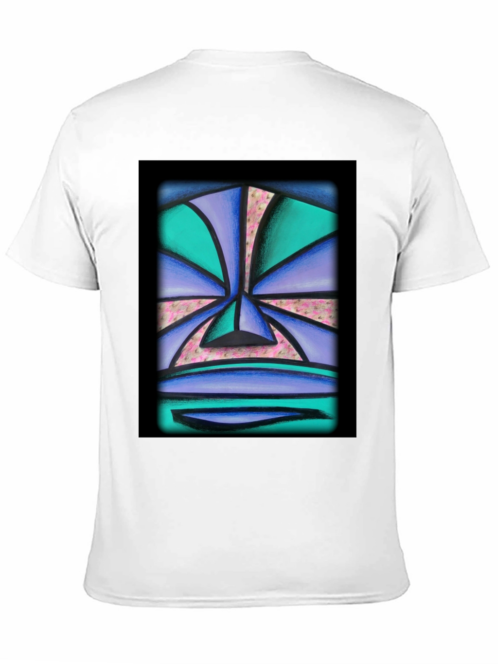 Abstract Face Graphic Tee - Unisex Black T-Shirt