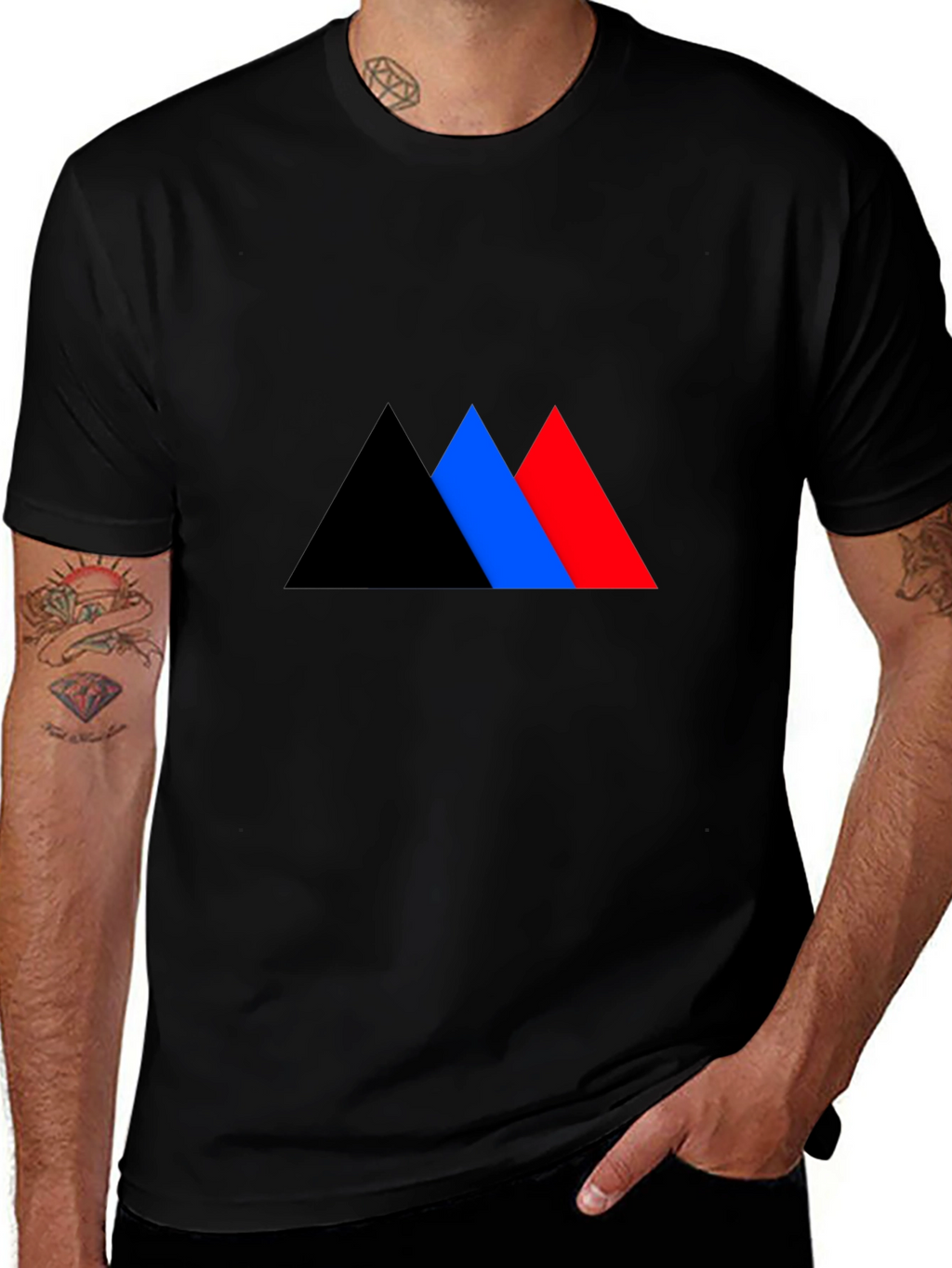 Geometric Triangle Graphic Tee - Bold Style
