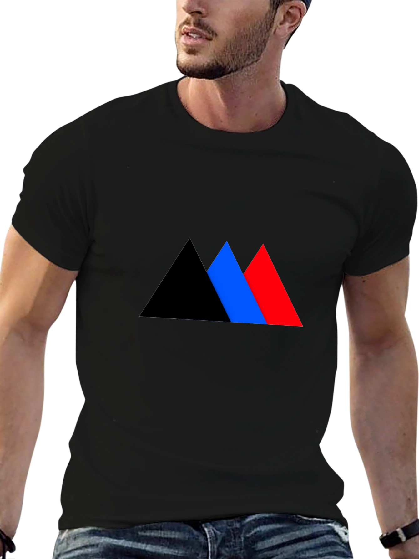 Geometric Triangle Graphic Tee - Bold Style