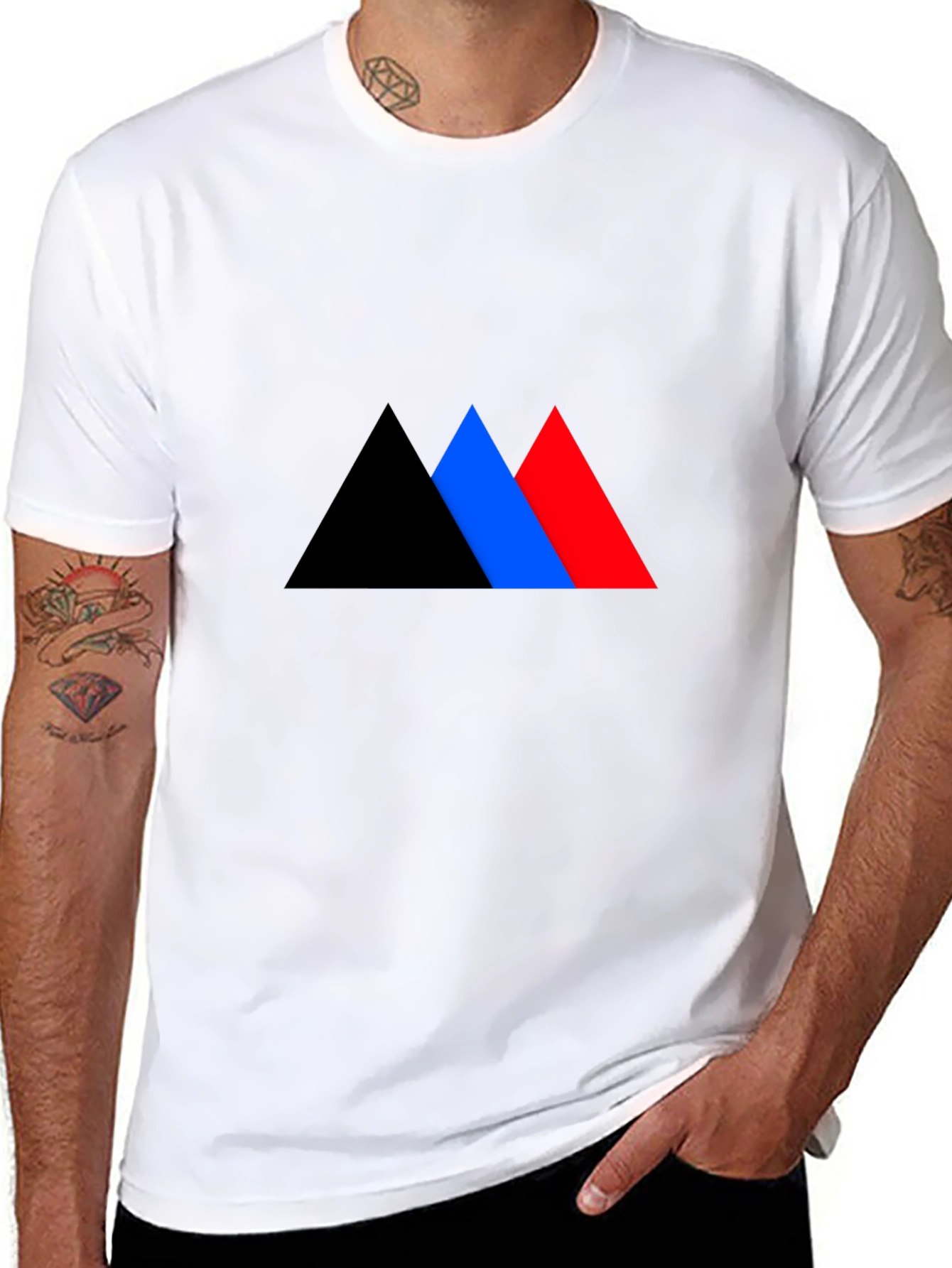 Geometric Triangle Graphic Tee - Bold Style