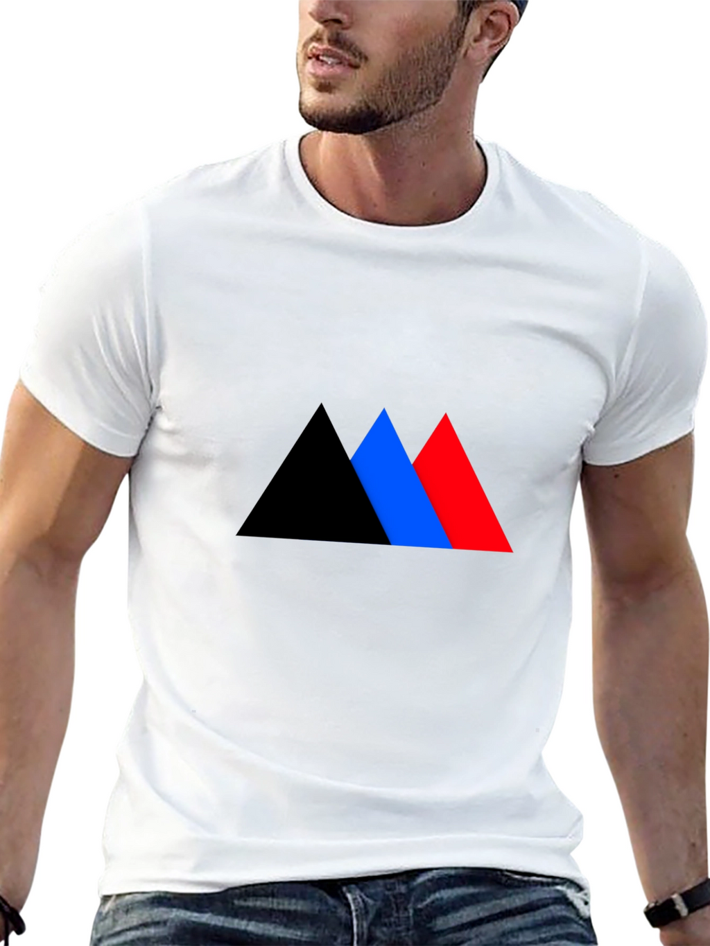 Geometric Triangle Graphic Tee - Bold Style