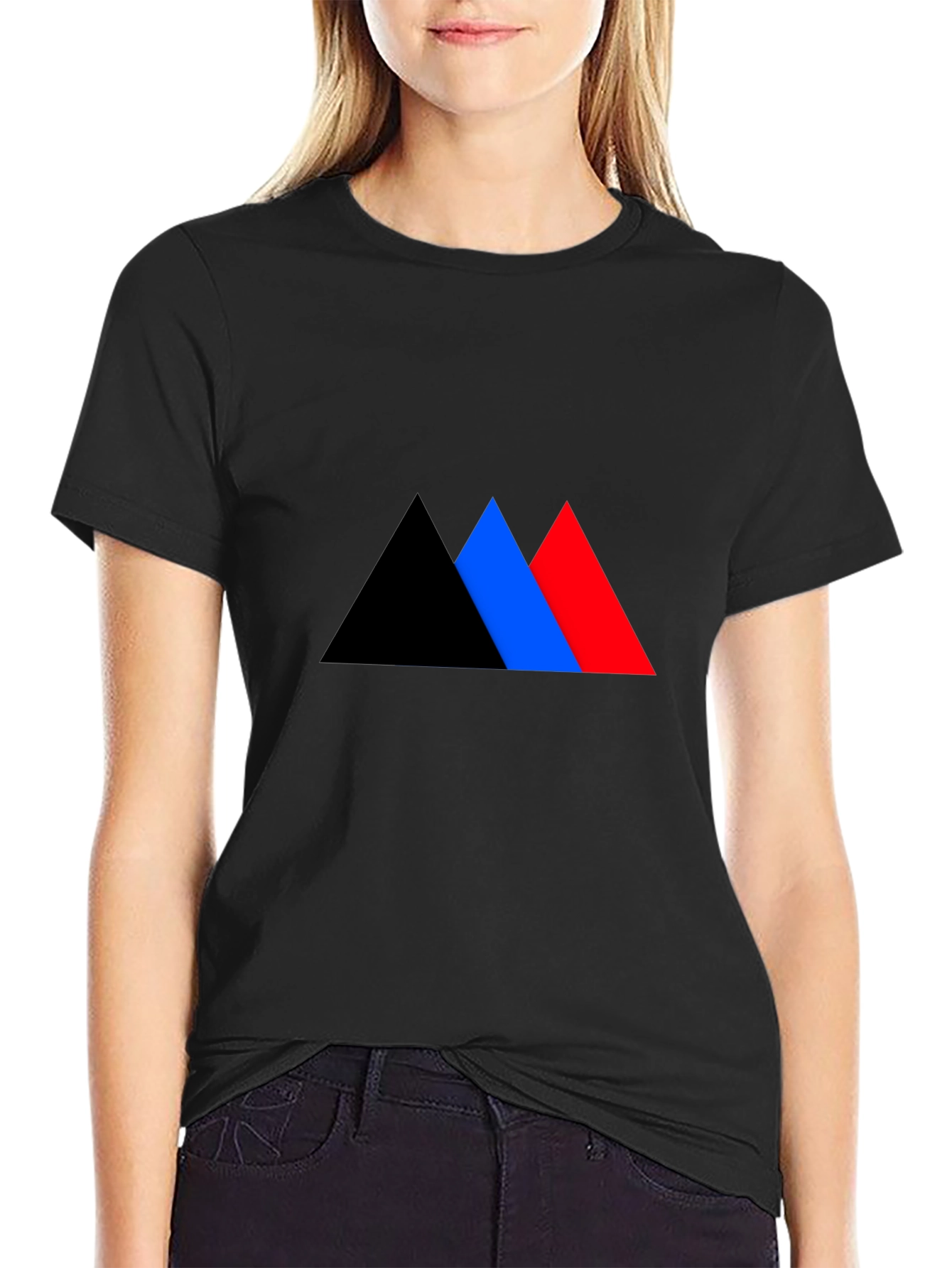 Geometric Triangle Graphic Tee - Bold Style