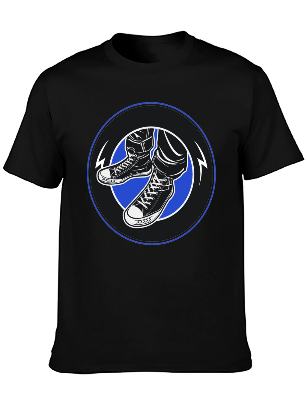 Cool Kicks Graphic Tee - Black Cotton Blend