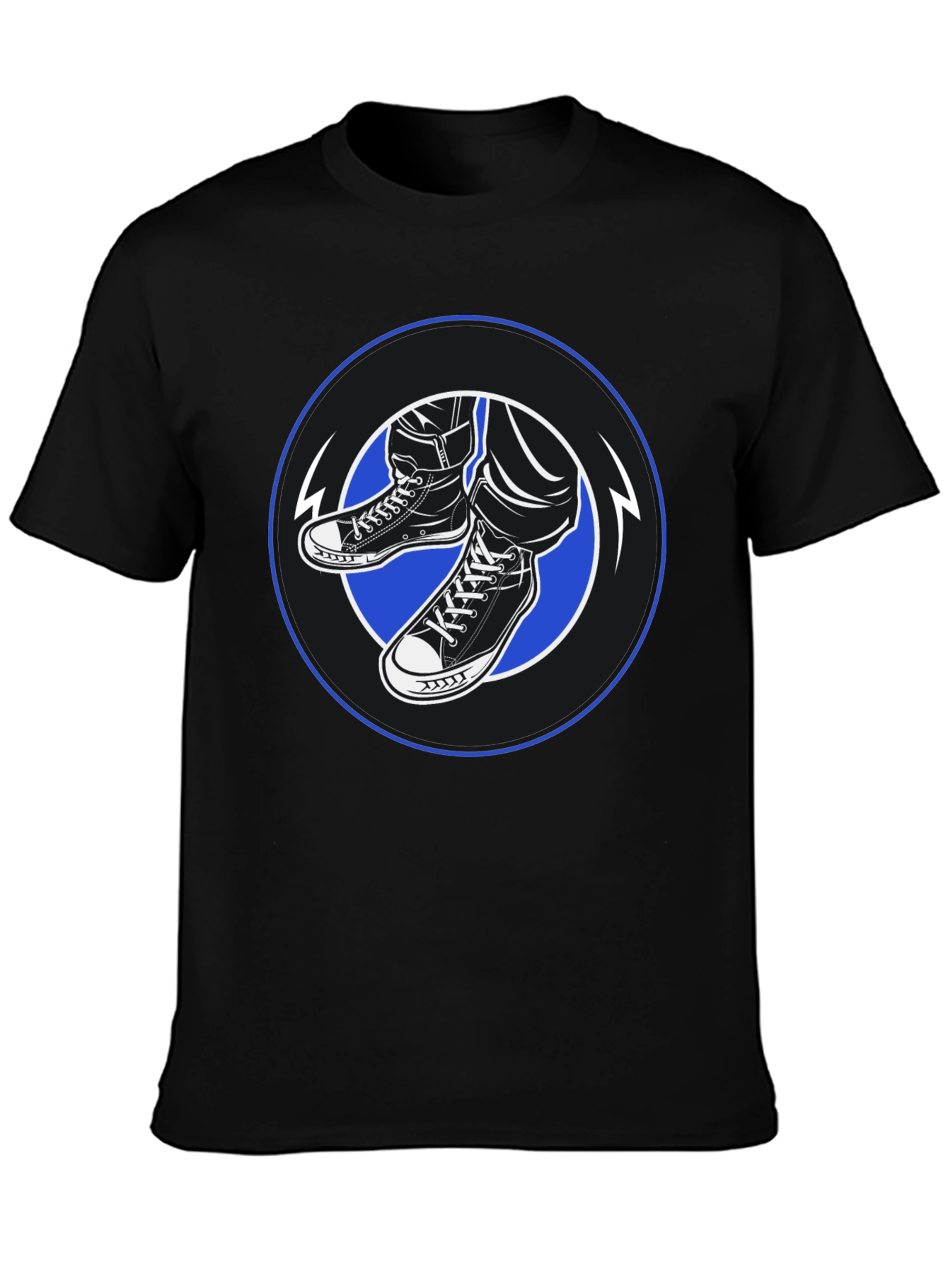 Cool Kicks Graphic Tee - Black Cotton Blend