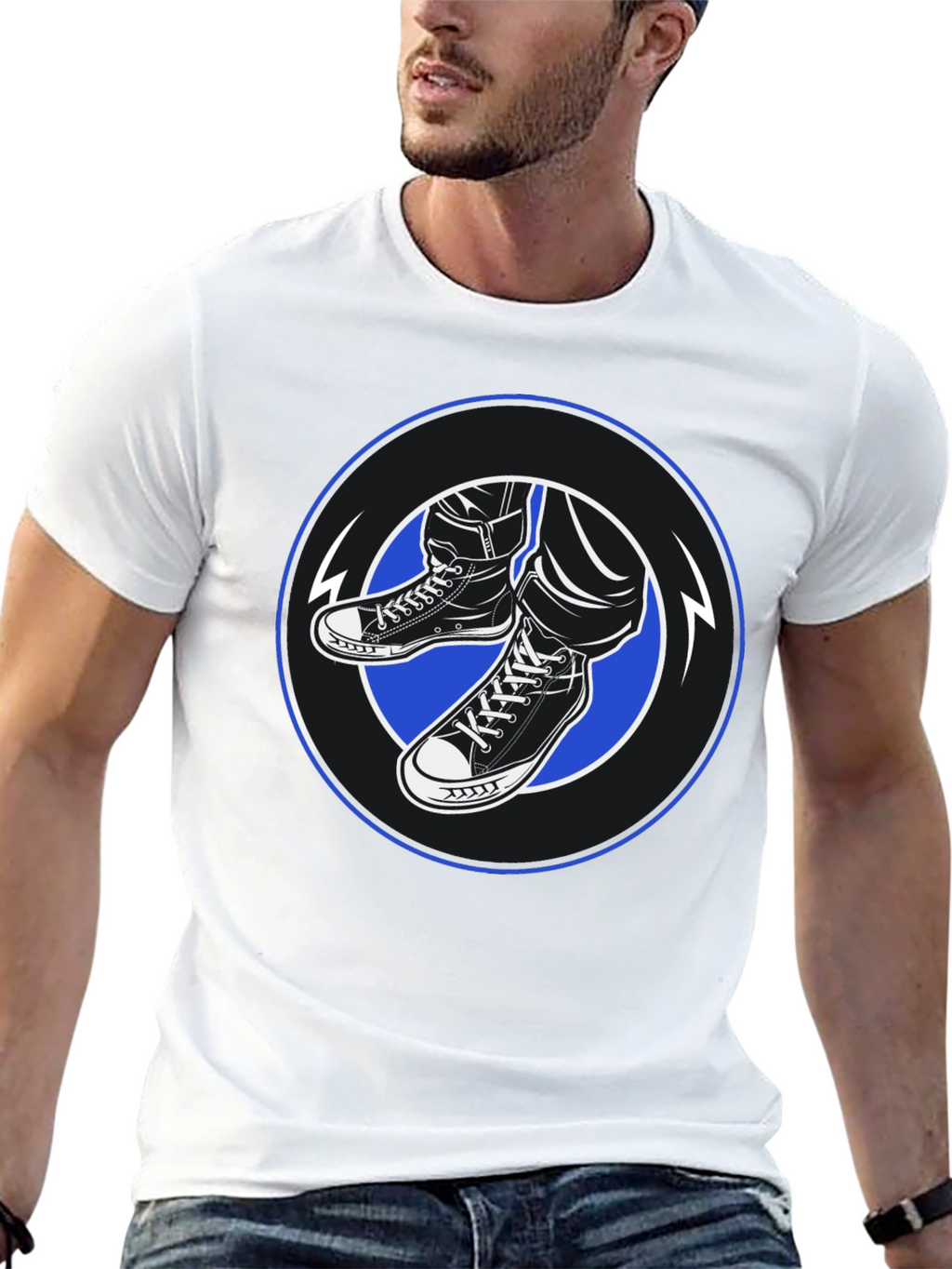 Cool Kicks Graphic Tee - Black Cotton Blend