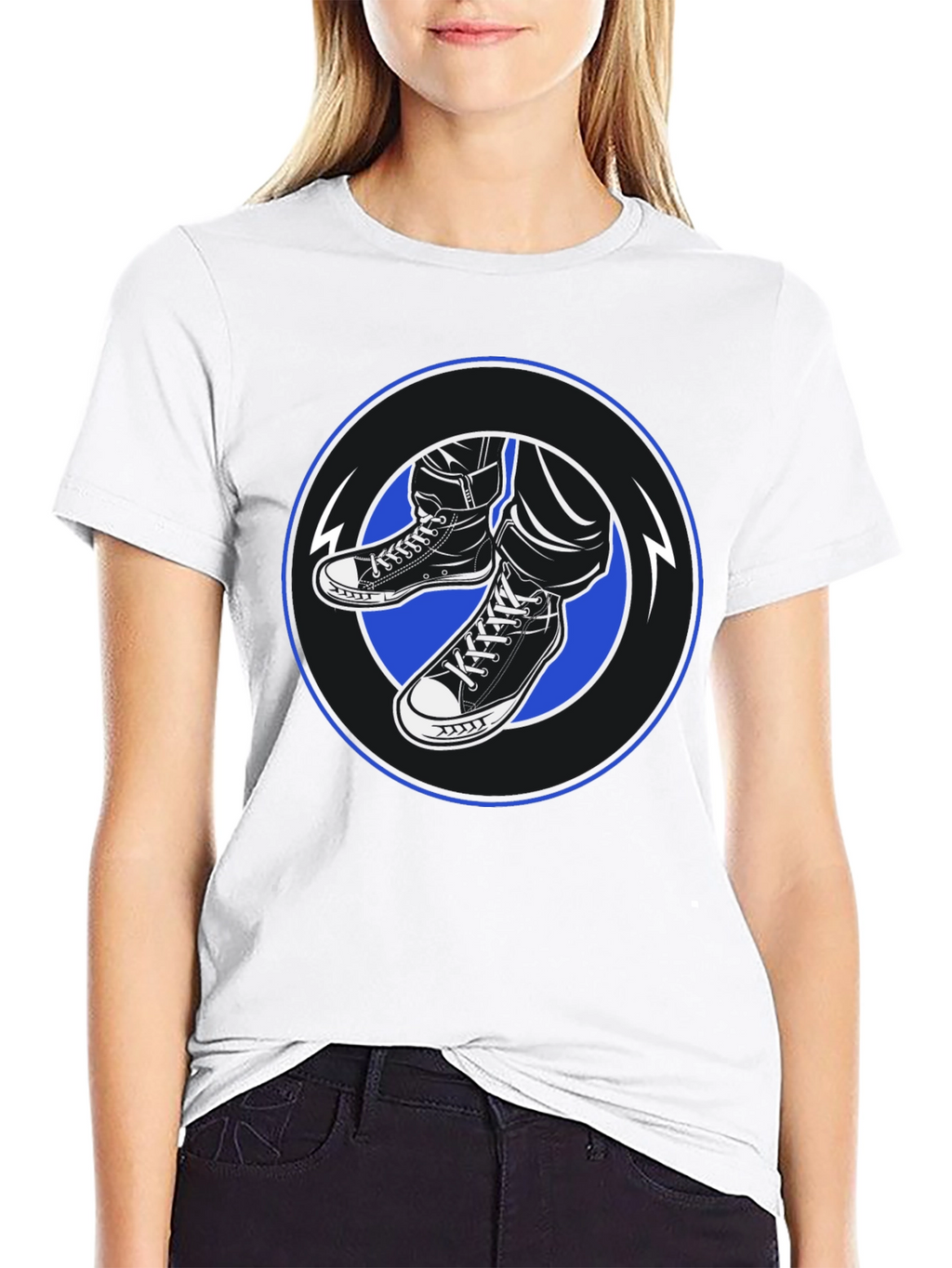 Cool Kicks Graphic Tee - Black Cotton Blend
