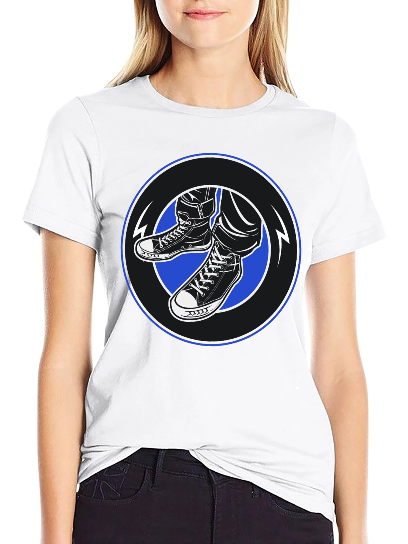 Cool Kicks Graphic Tee - Black Cotton Blend