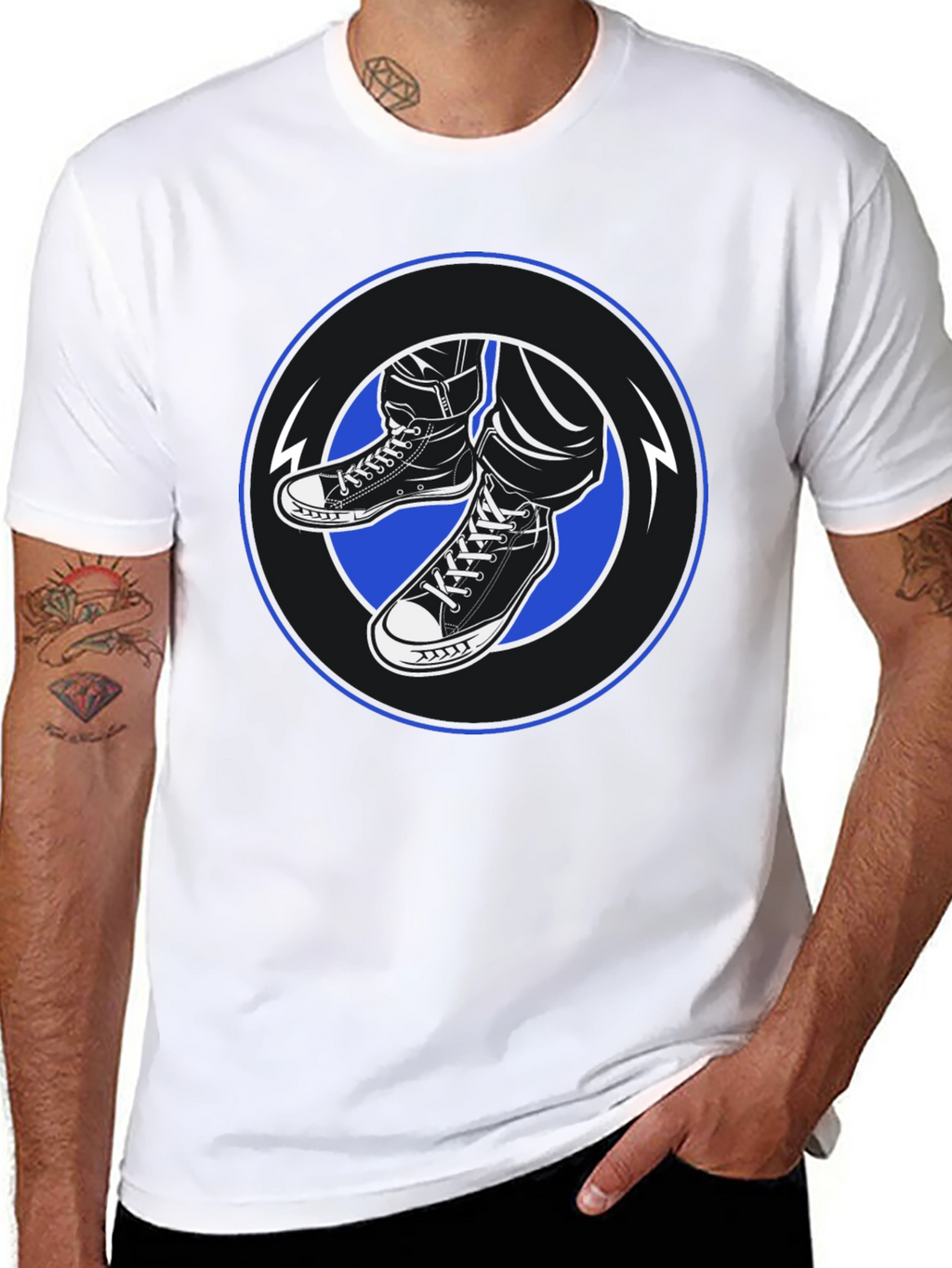 Cool Kicks Graphic Tee - Black Cotton Blend