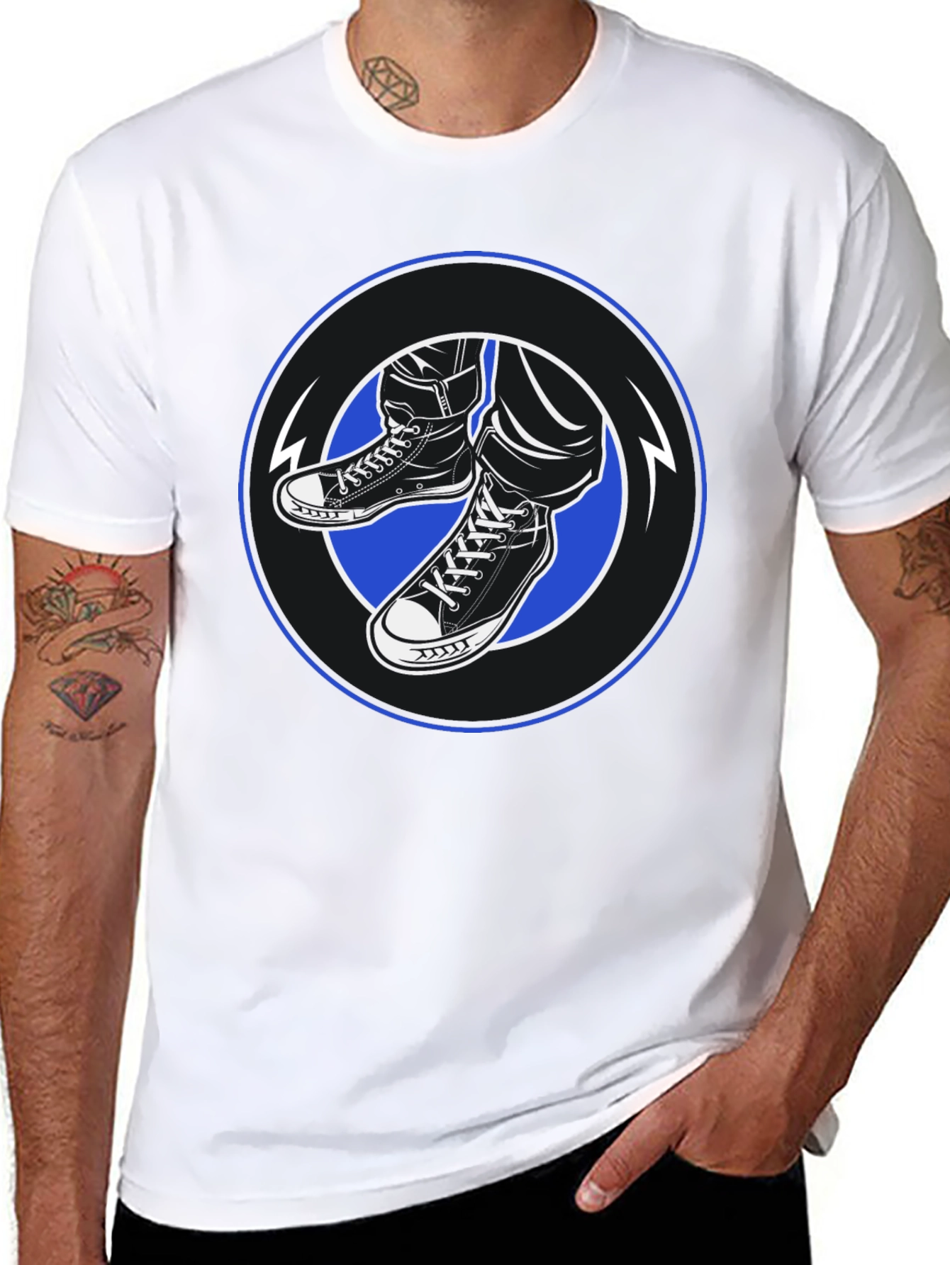 Cool Kicks Graphic Tee - Black Cotton Blend