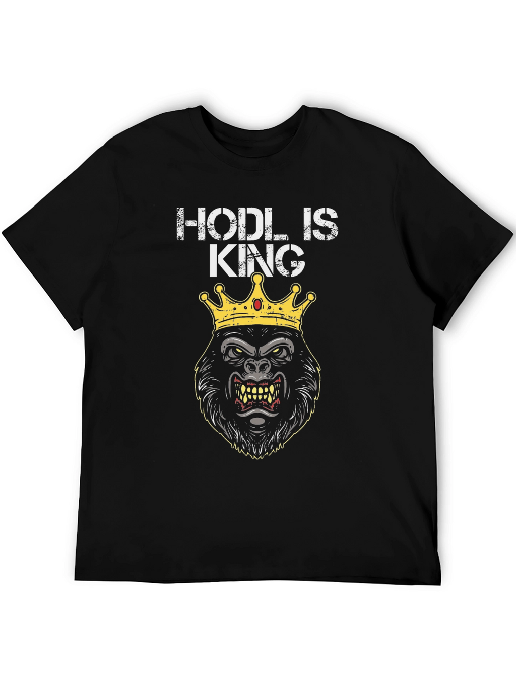 HODL IS KING Gorilla Crown T-Shirt - Crypto