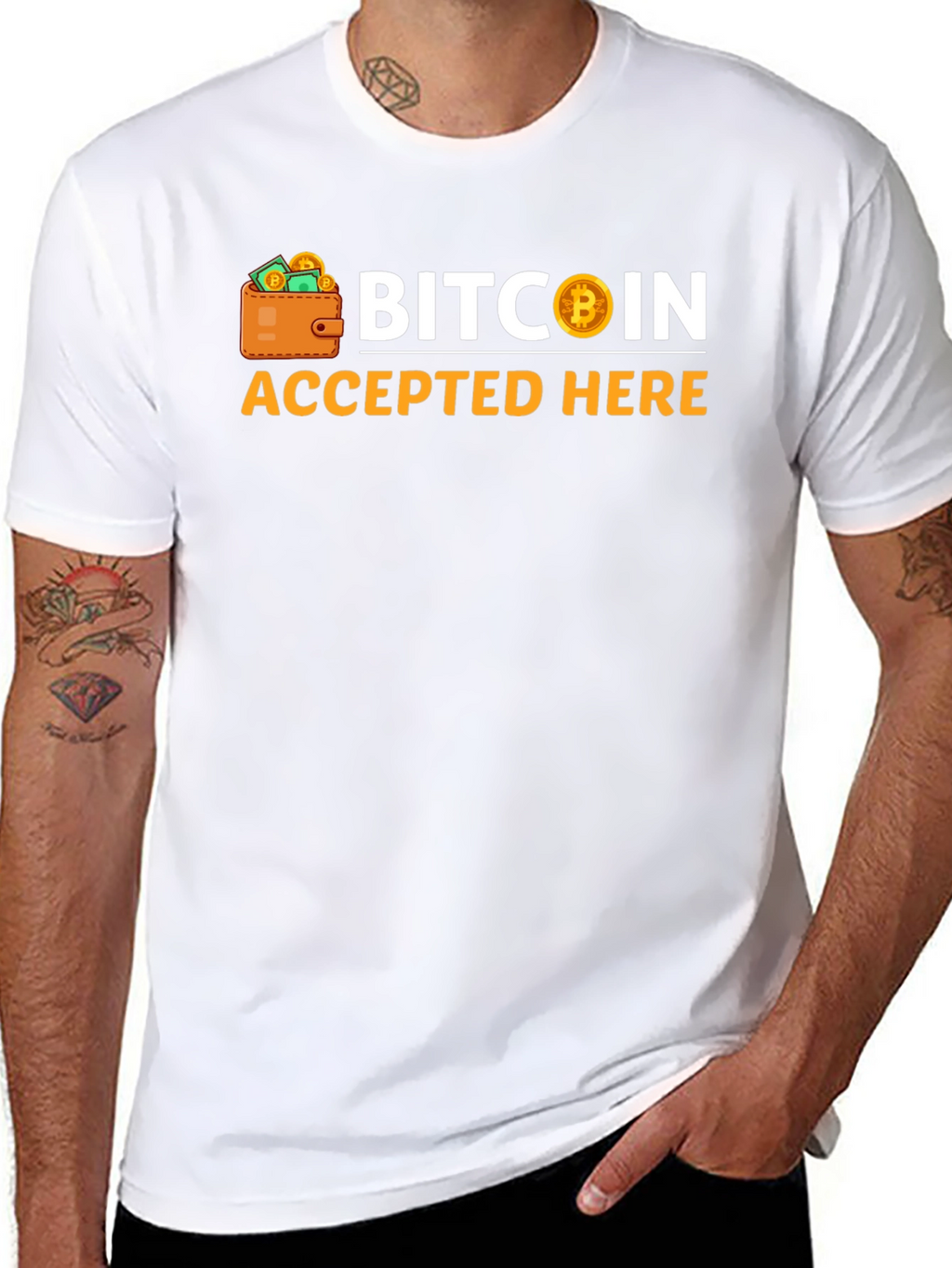 Bitcoin Accepted Here Black T-Shirt