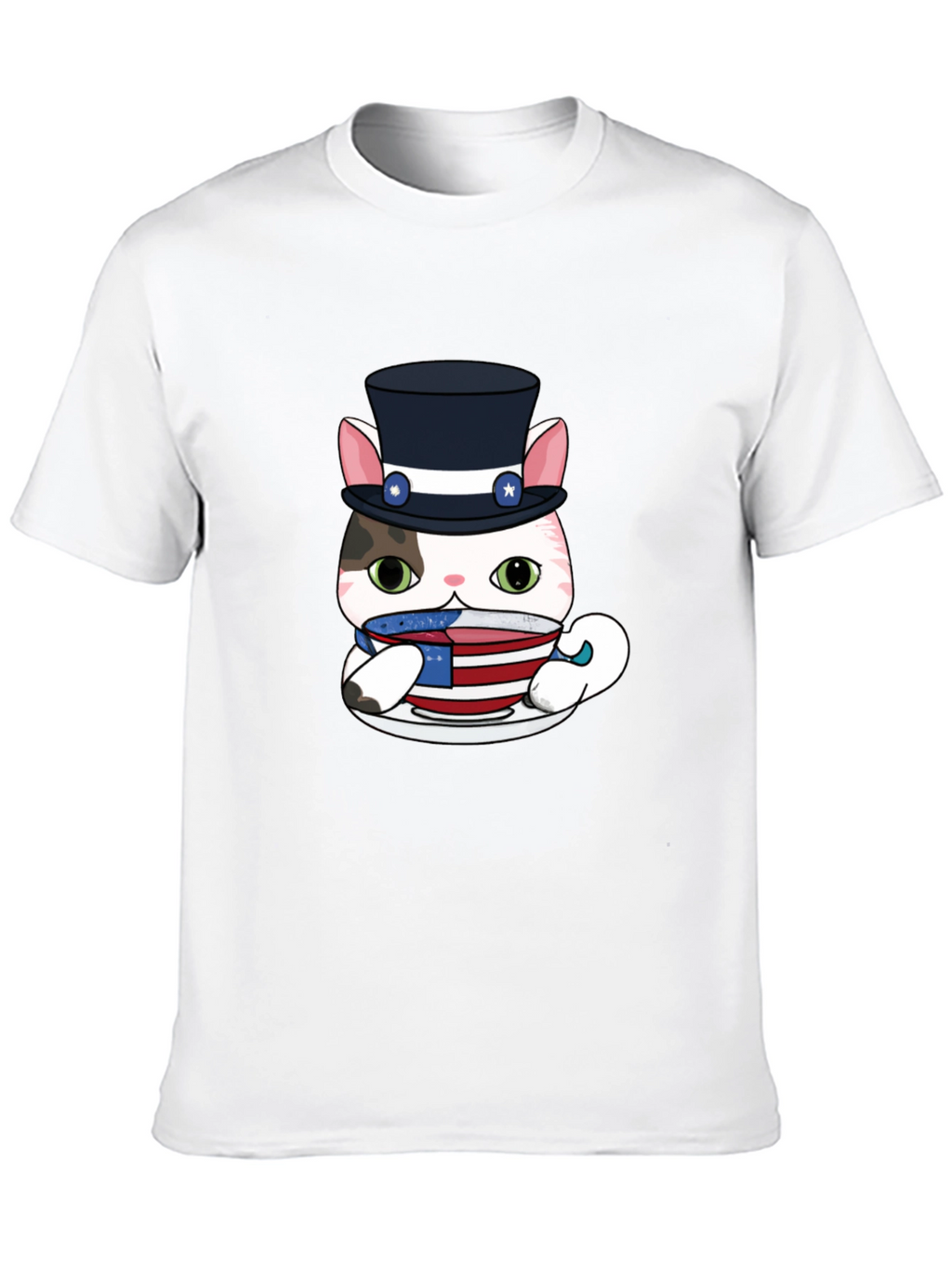 Patriotic Cat T-Shirt - Uncle Sam Style