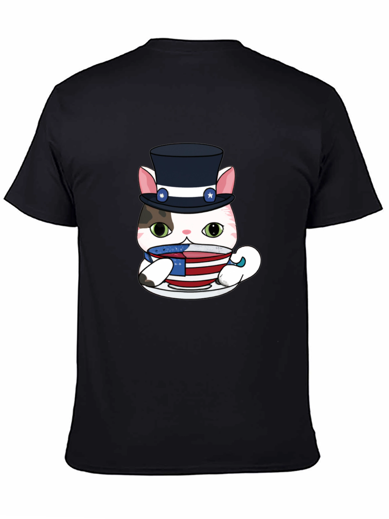 Patriotic Cat T-Shirt - Uncle Sam Style