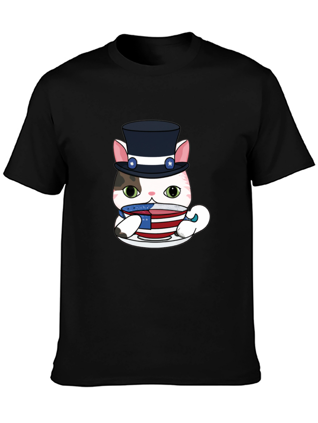 Patriotic Cat T-Shirt - Uncle Sam Style