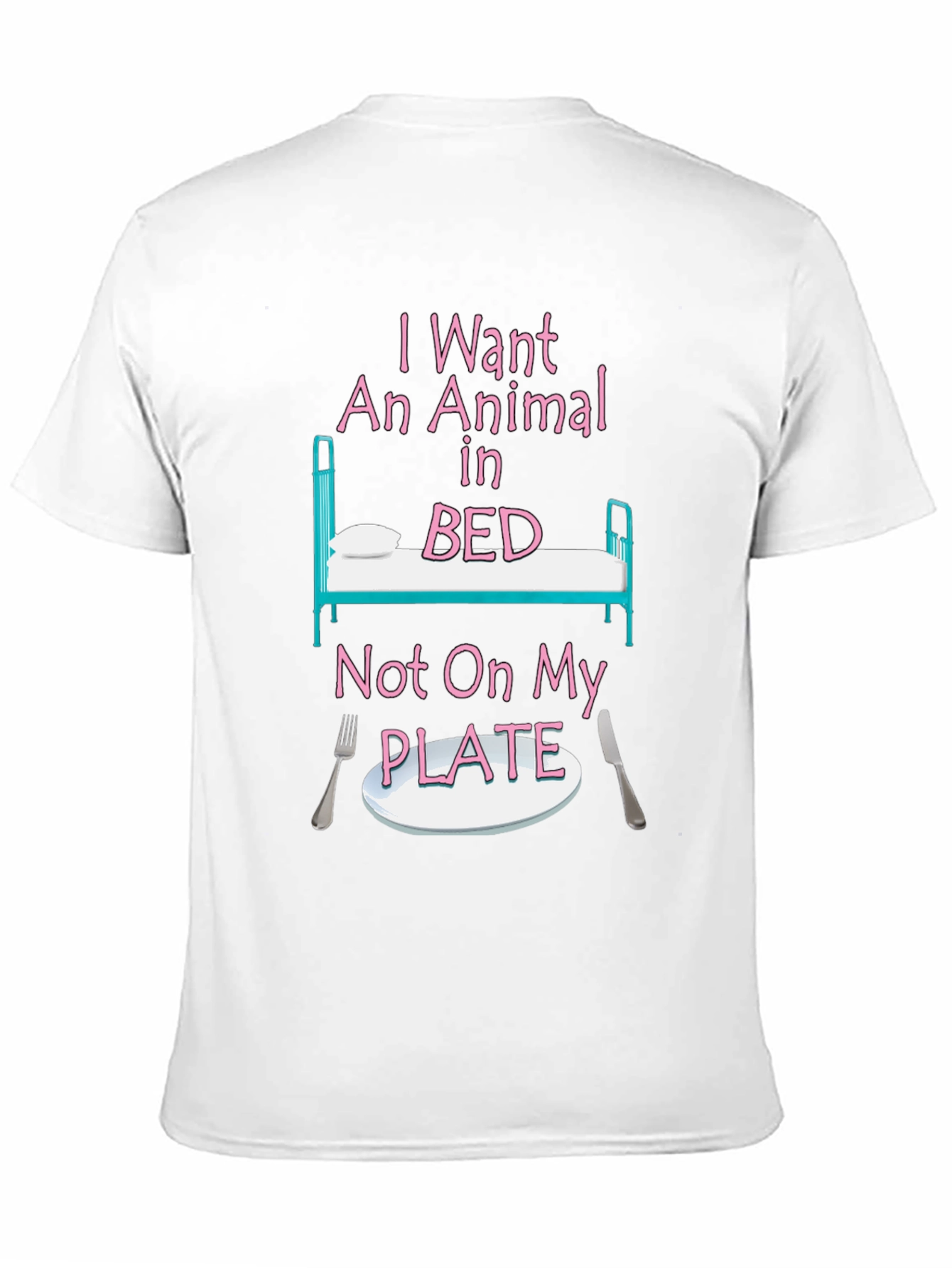 Vegan T-Shirt: Animal in Bed Not On My Plate