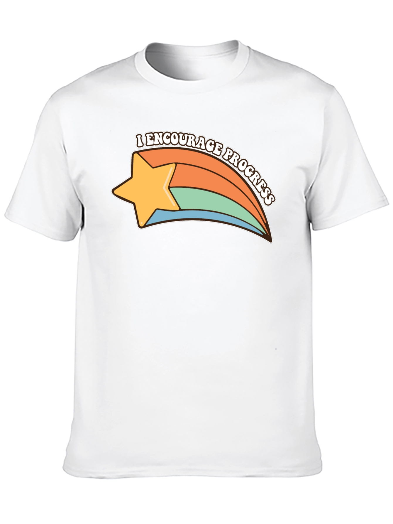 Encourage Progress Star T-Shirt - Retro Style