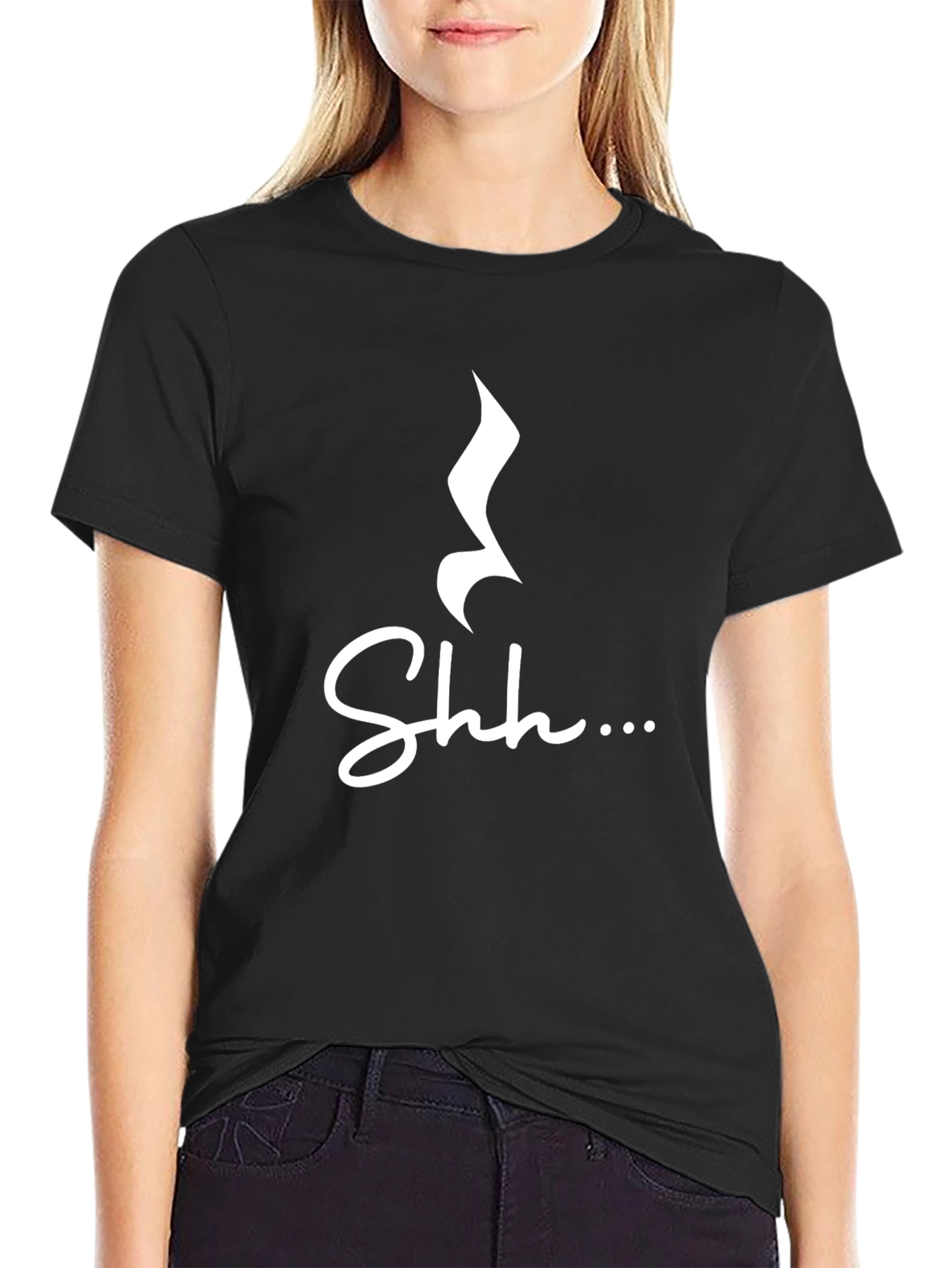 Shhh Music Note Graphic Tee - Soft Cotton Blend