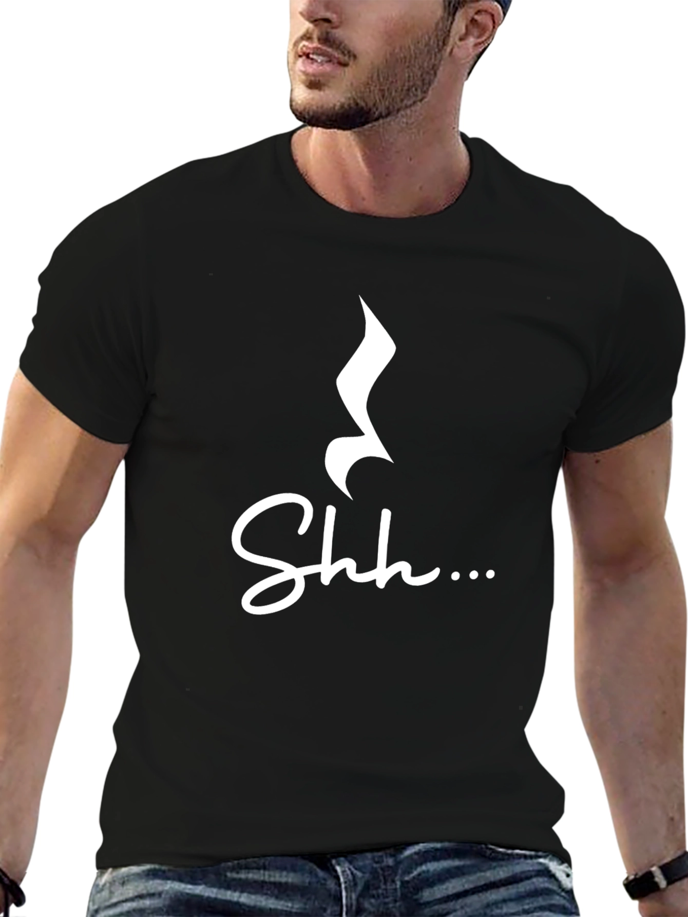 Shhh Music Note Graphic Tee - Soft Cotton Blend